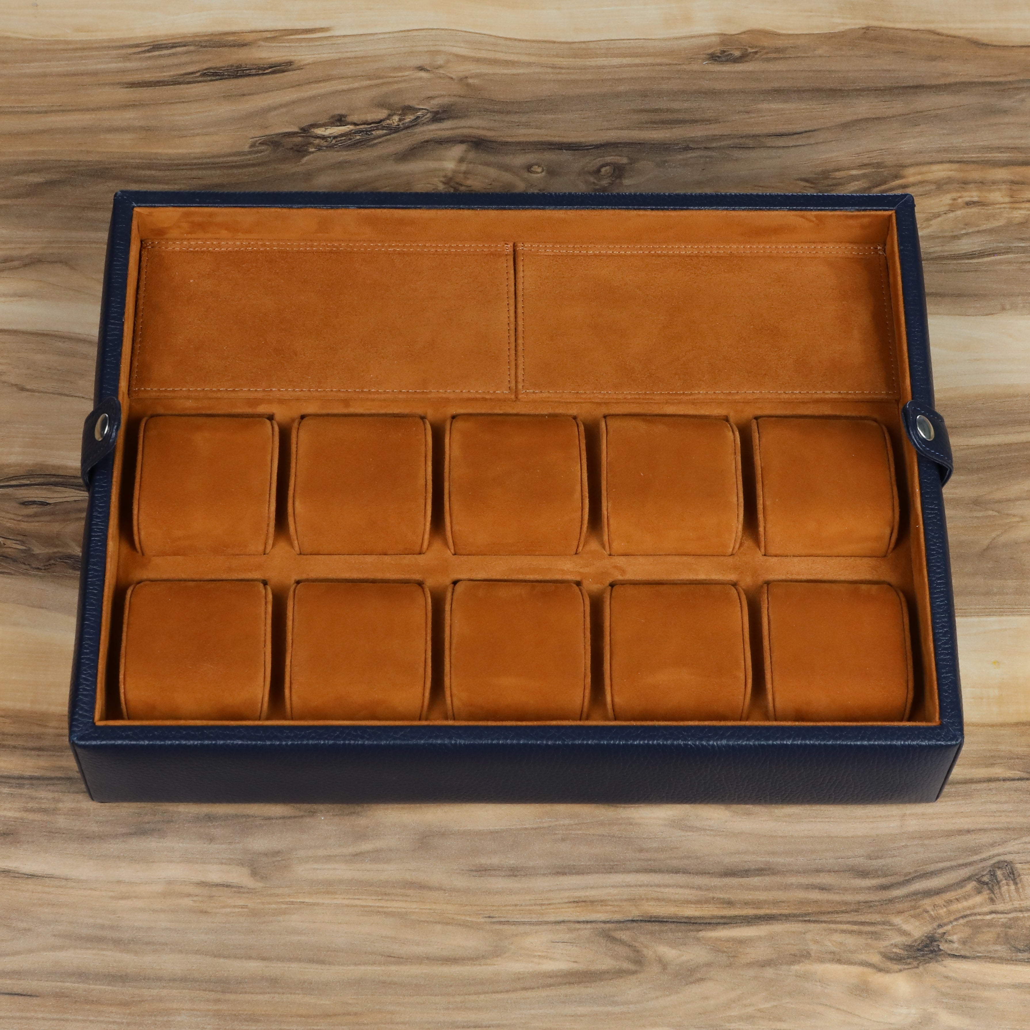 Leather Watch Box for 10 / D. Blue