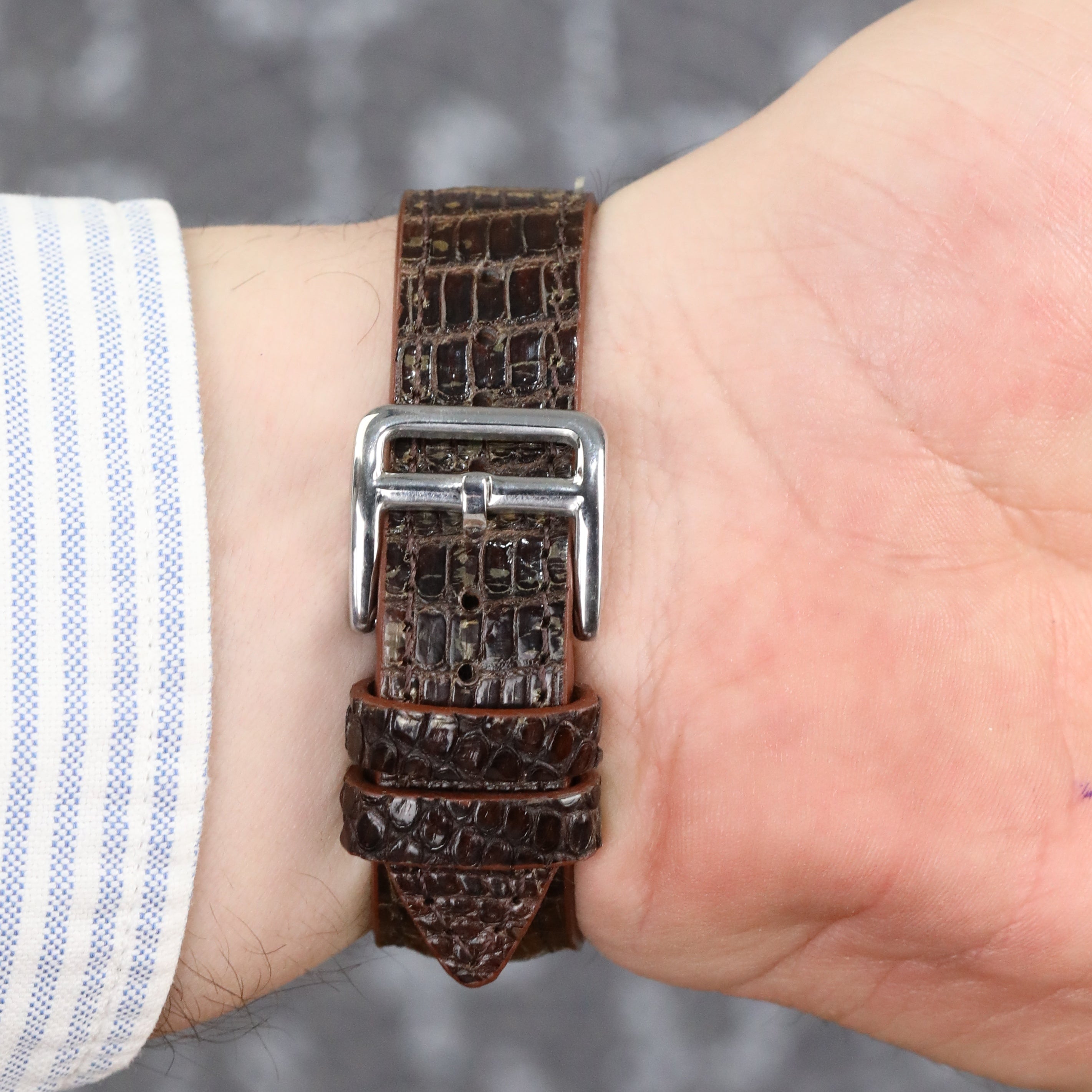 Lizard Leather Watch Strap - Brown