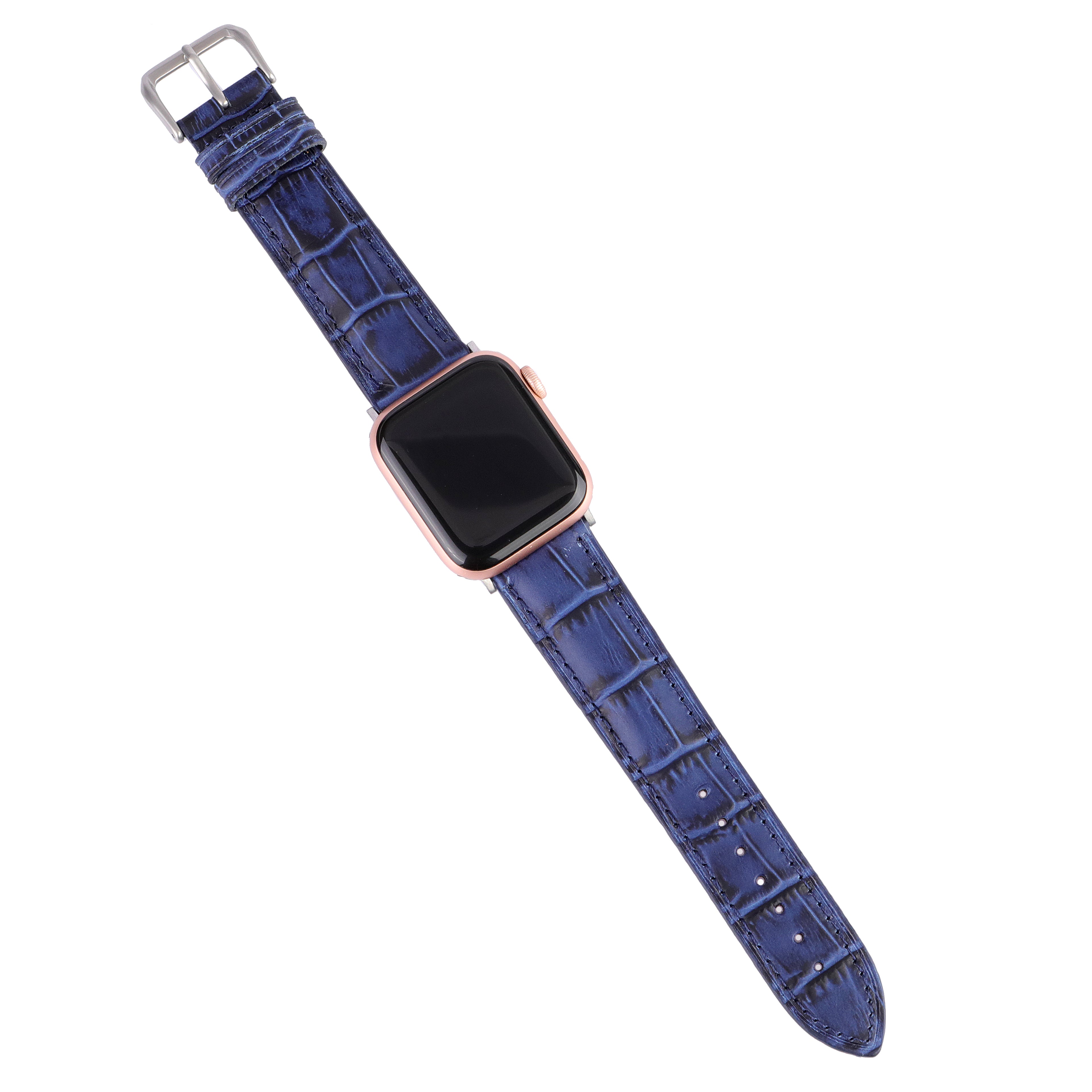 Apple Watch Compatible Leather Strap -  D. Blue