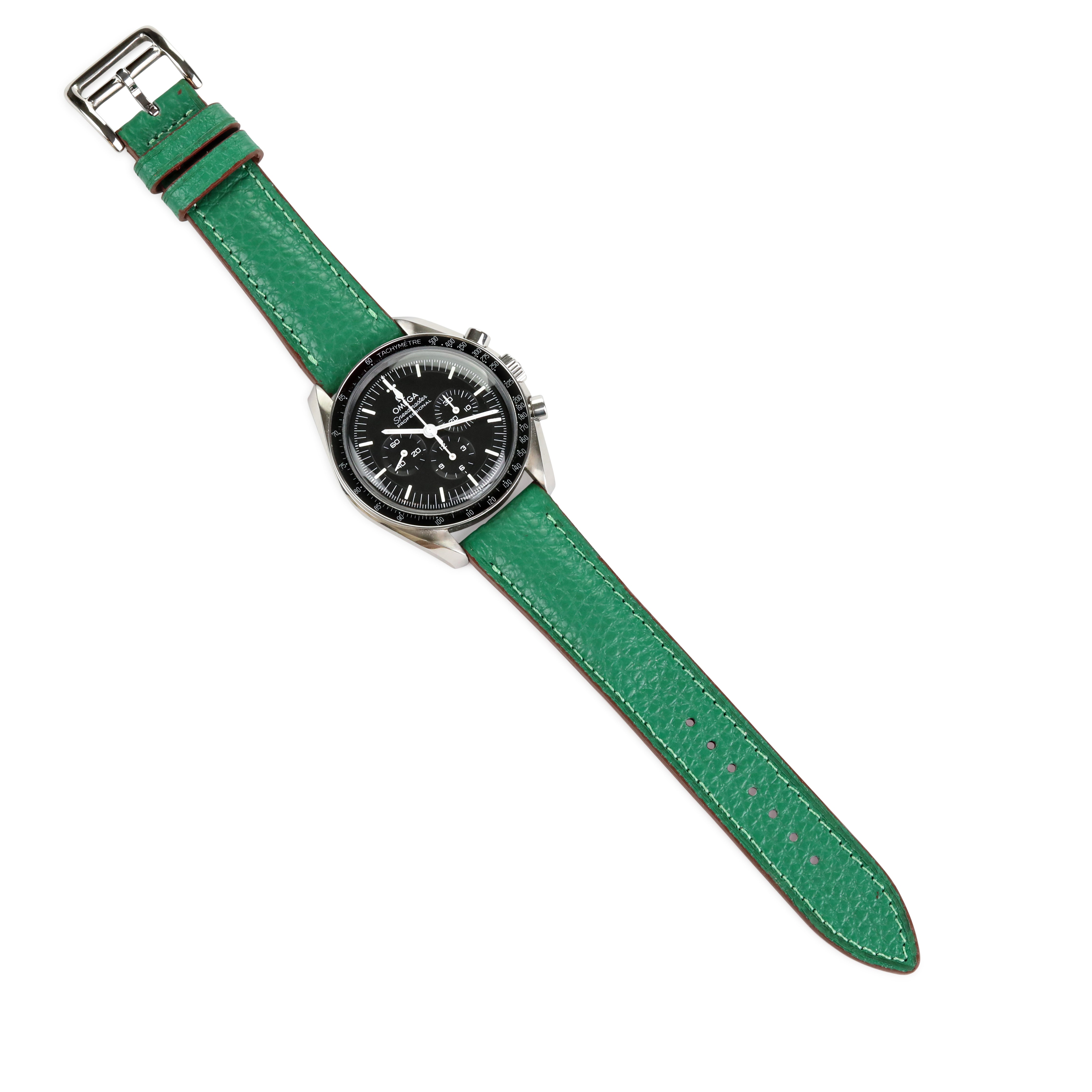 Embossed Leather Strap - Green
