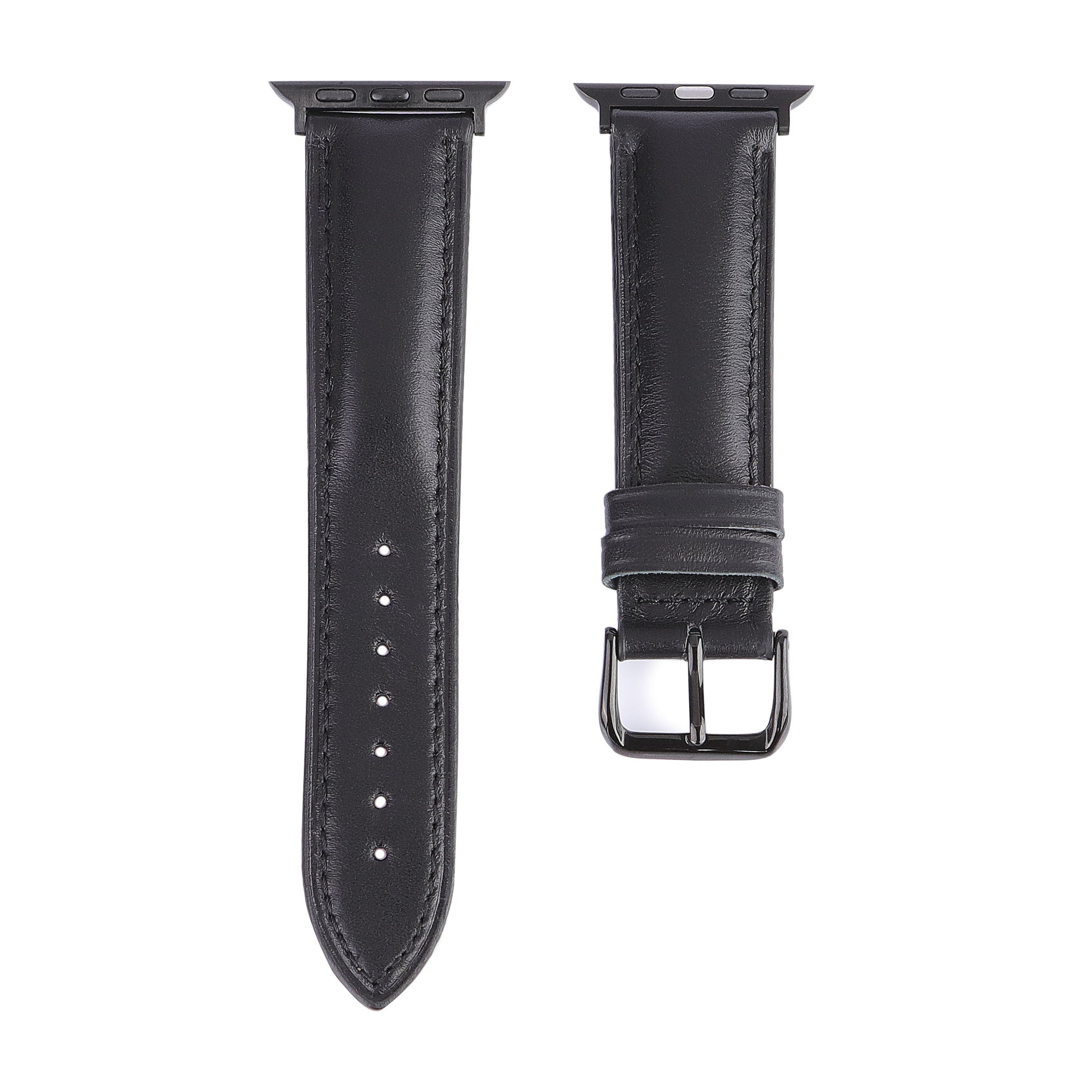 Apple Watch Compatible Leather Strap -  Black