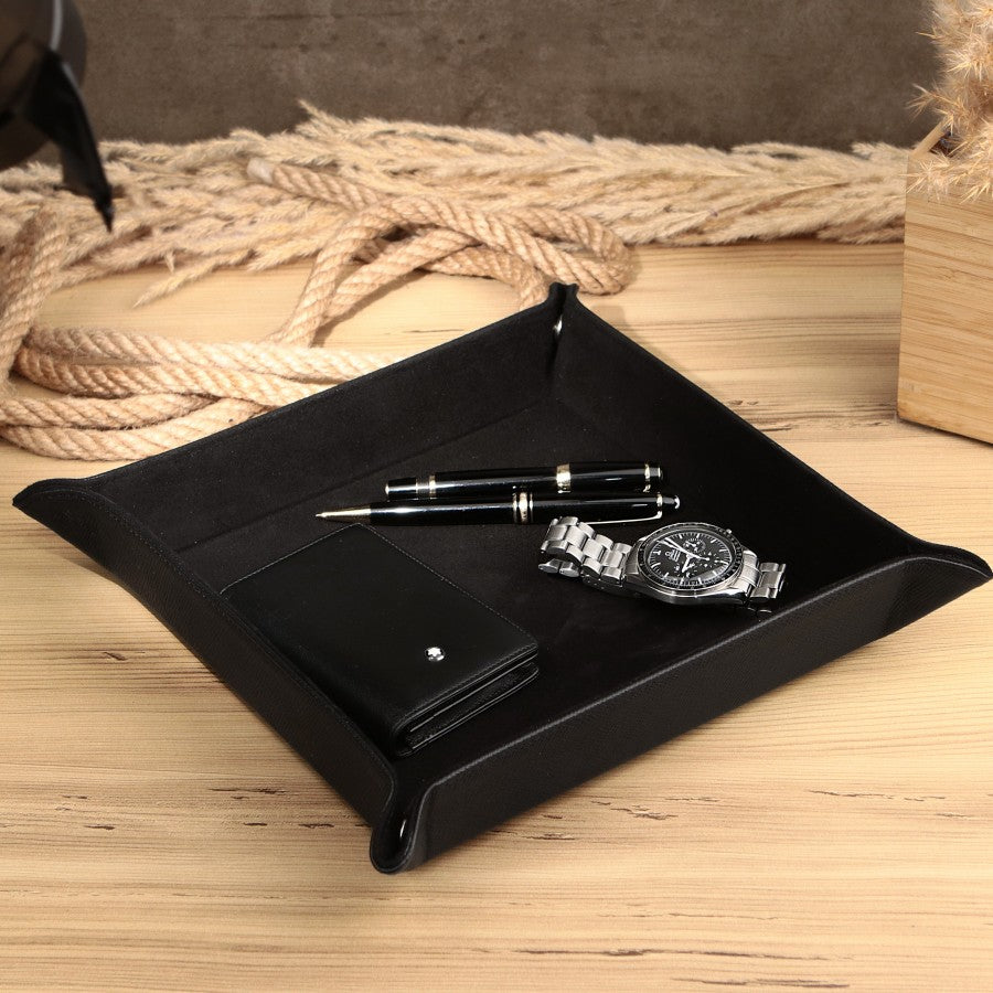 Octavia Leather Vallet Organizer - Black