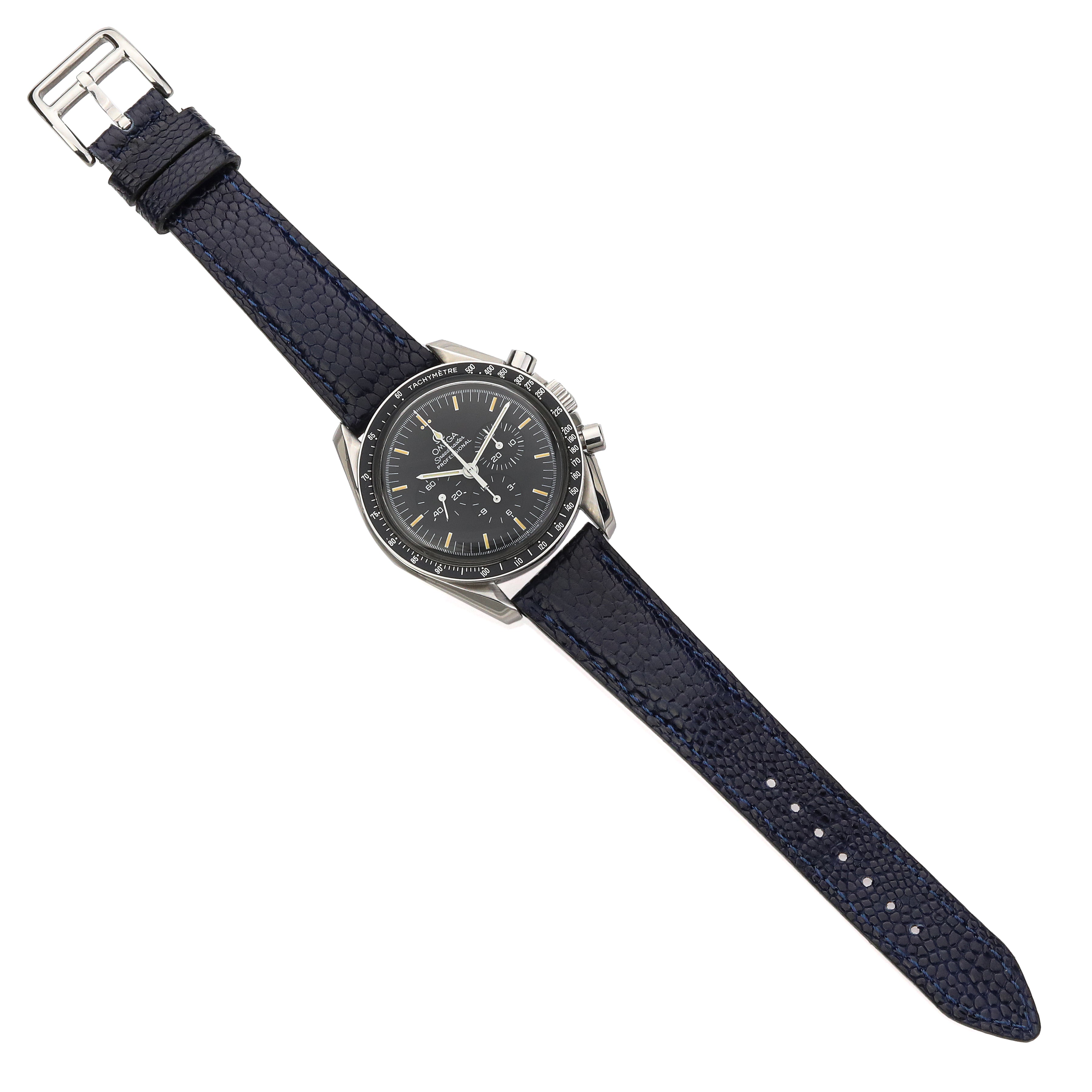 Ostrich Leather Strap - D. Blue