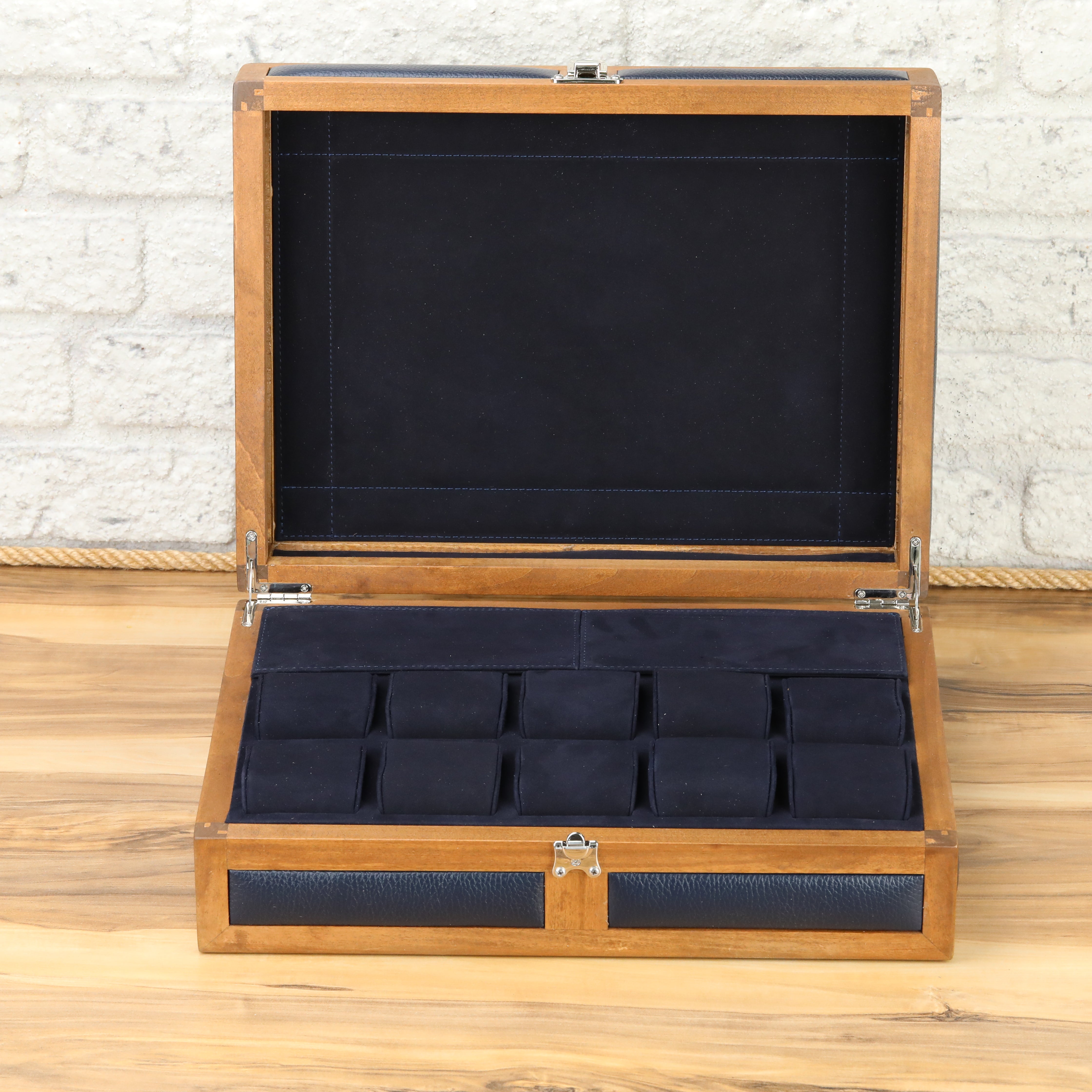 Heritage Wooden Watch Box for 10  / D. Blue