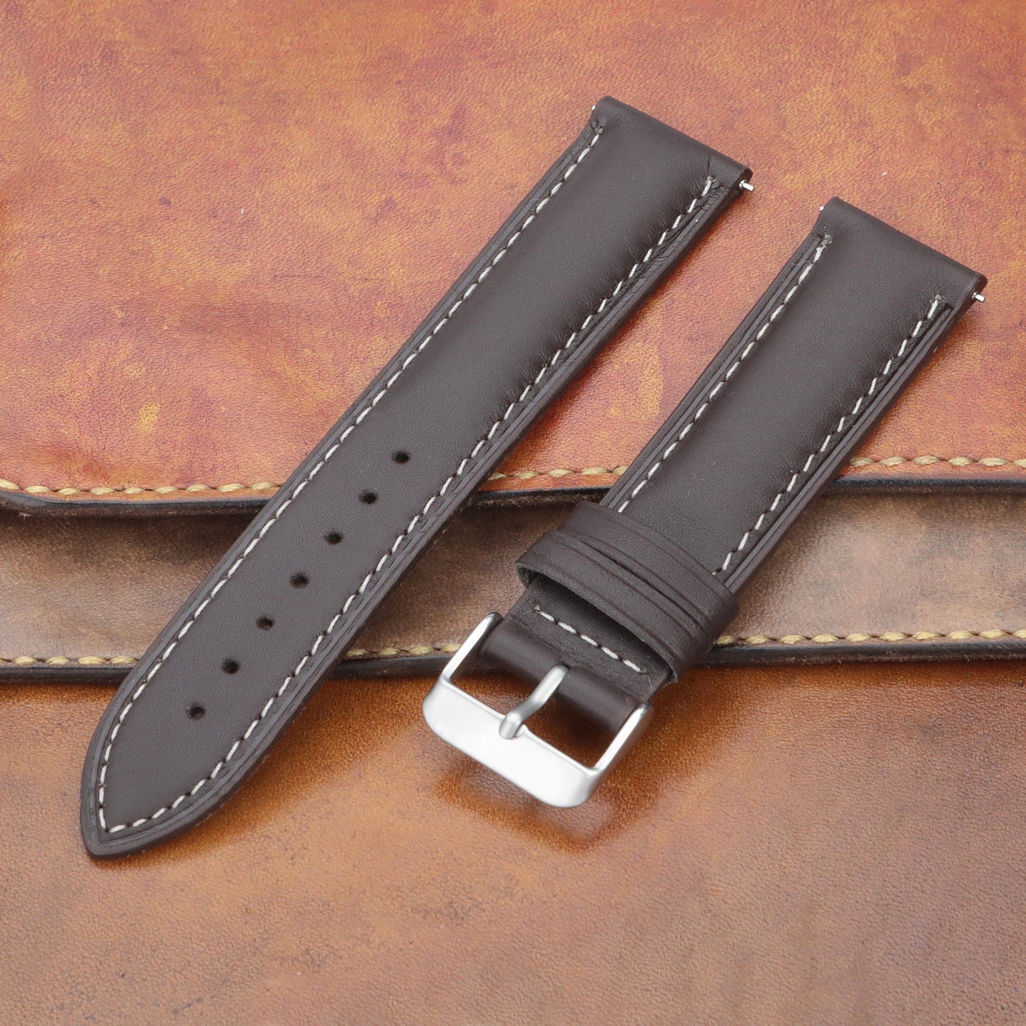 Alaturka Leather Strap / Brown - White