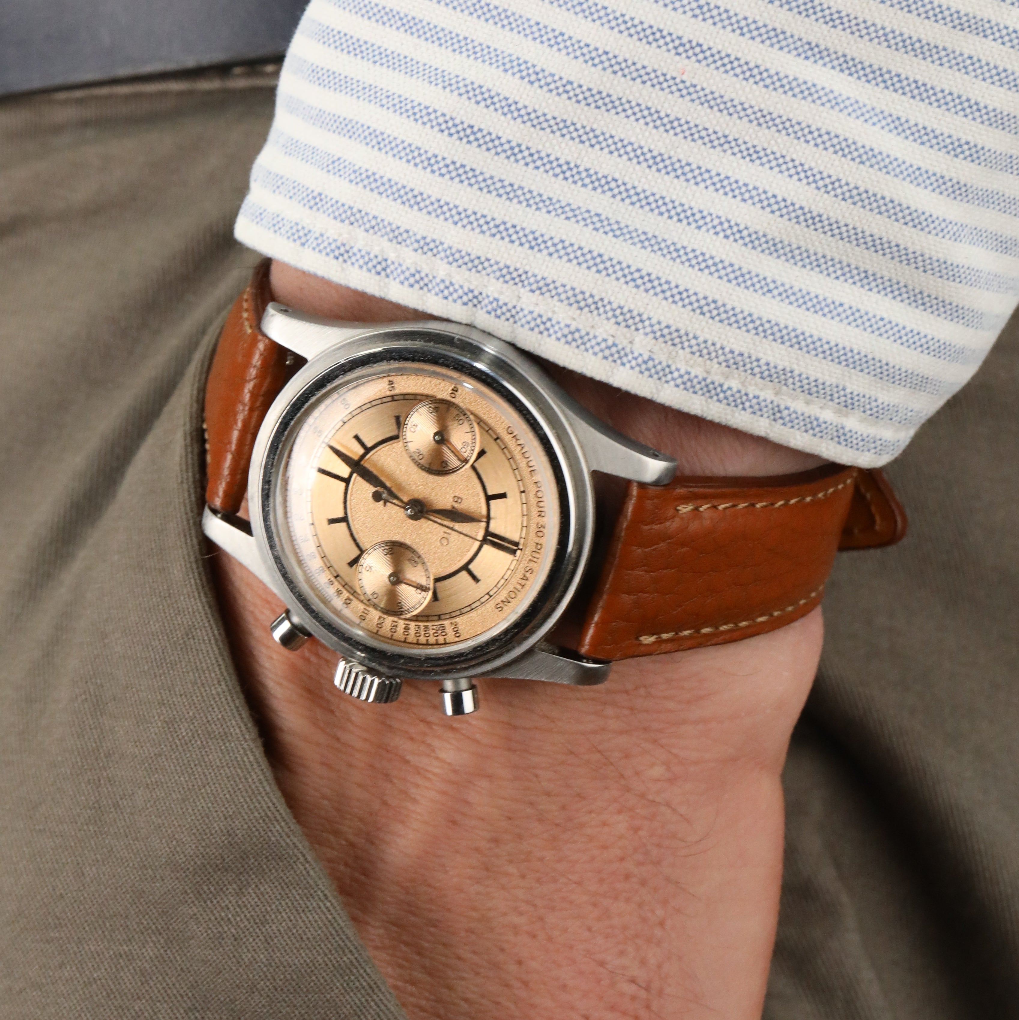 Embossed Leather Strap - Tan
