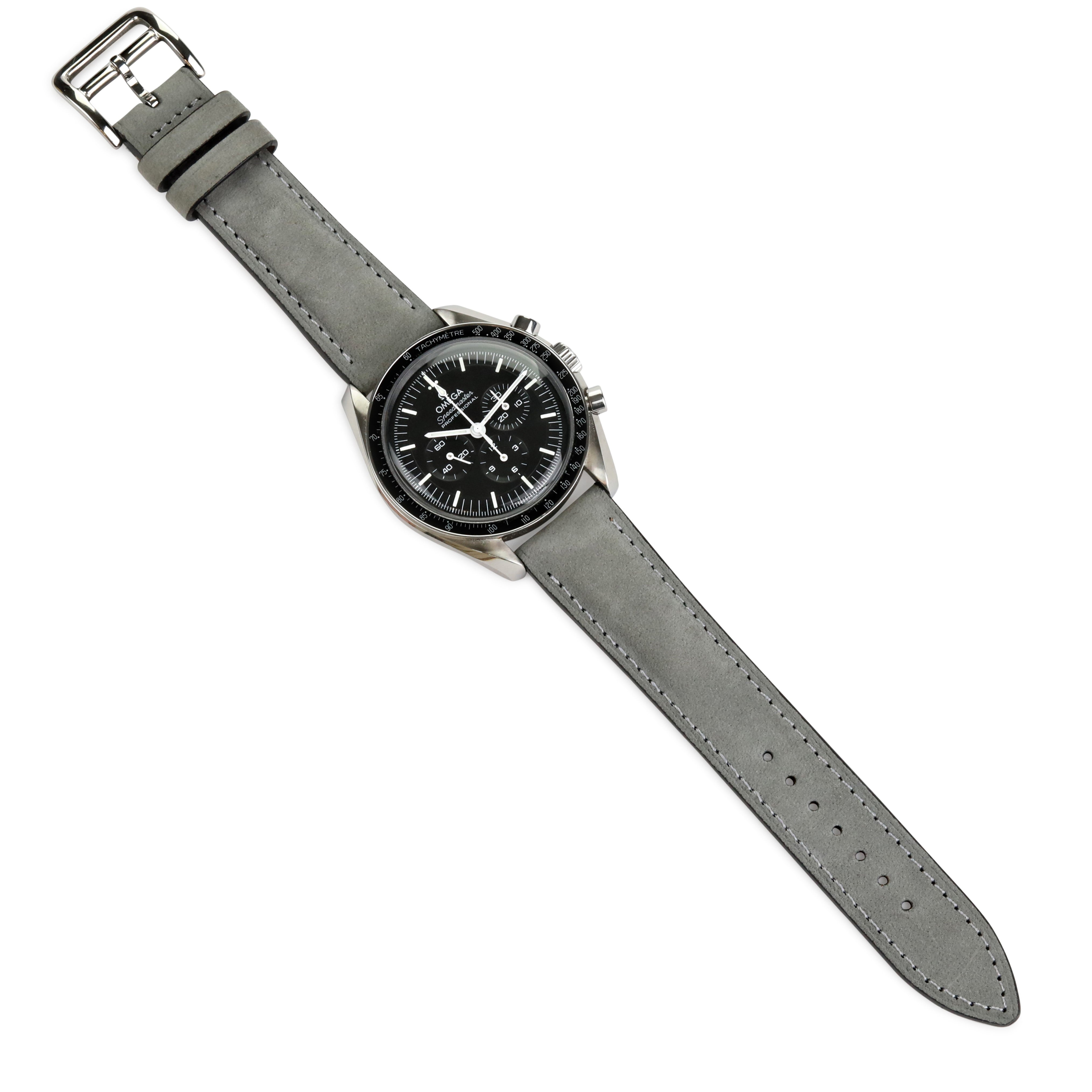 Nubuck Leather Strap - Grey