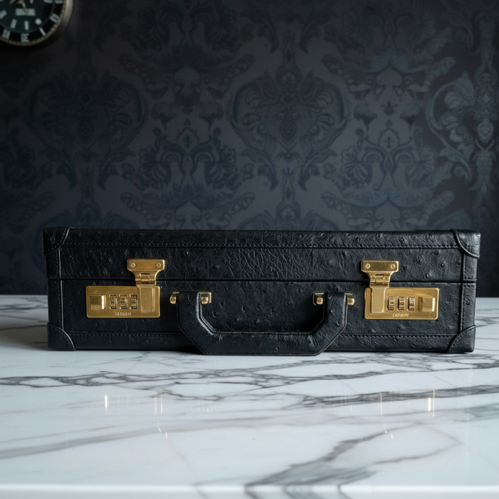 Ostrich Leather Bond Watch Box for 15  / Black