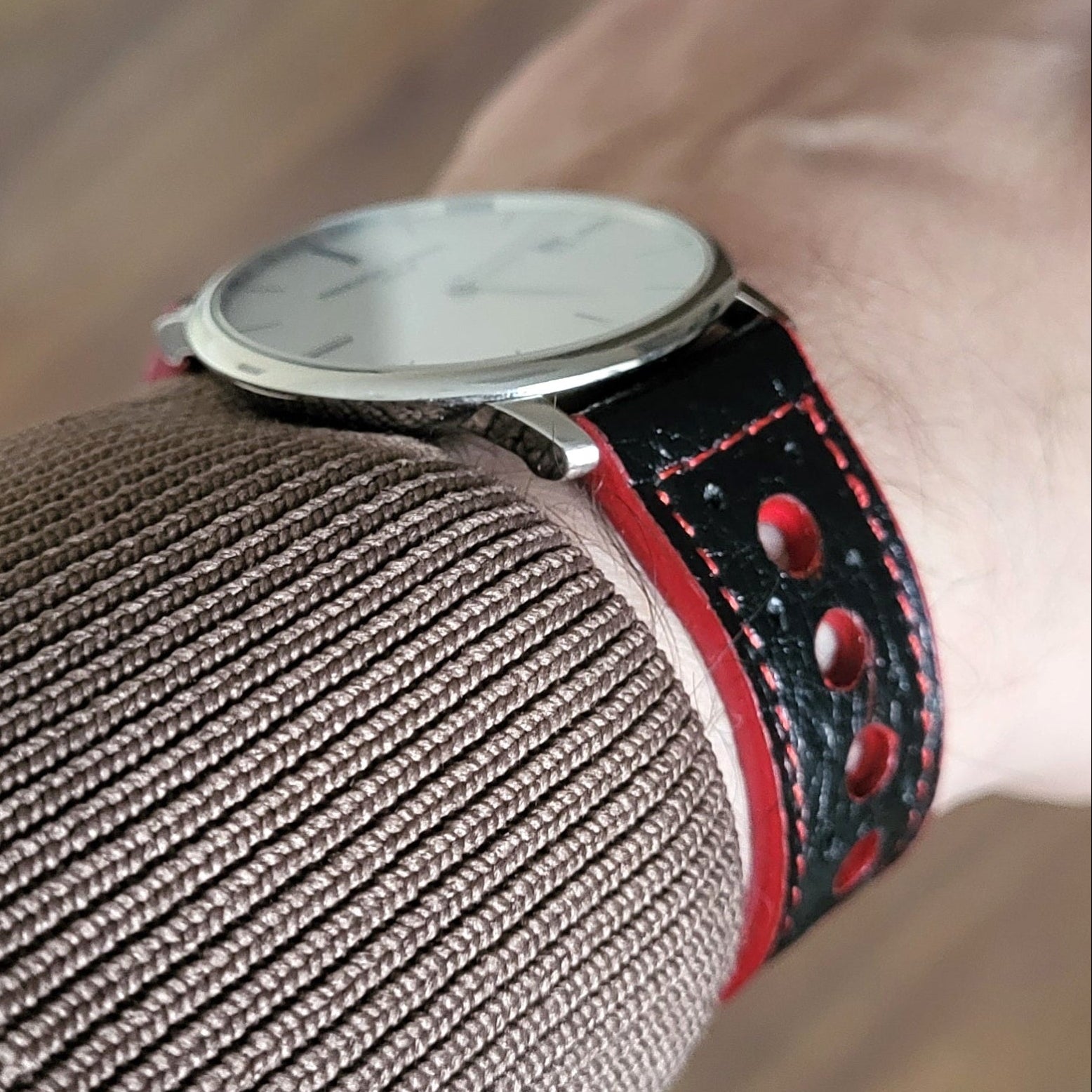 Rally Style Leather Strap - Black