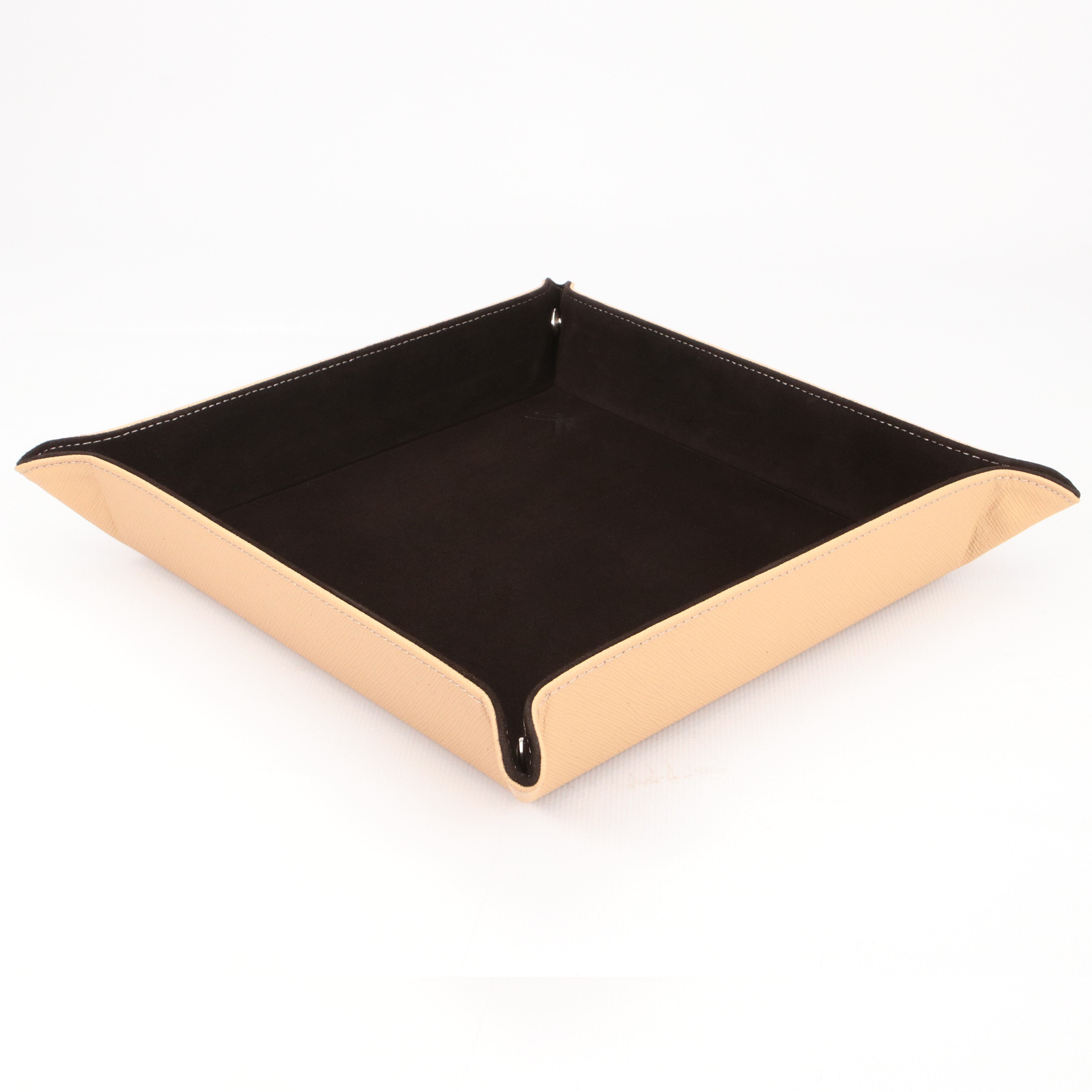 Octavia Leather Vallet Organizer - Beige - Brown