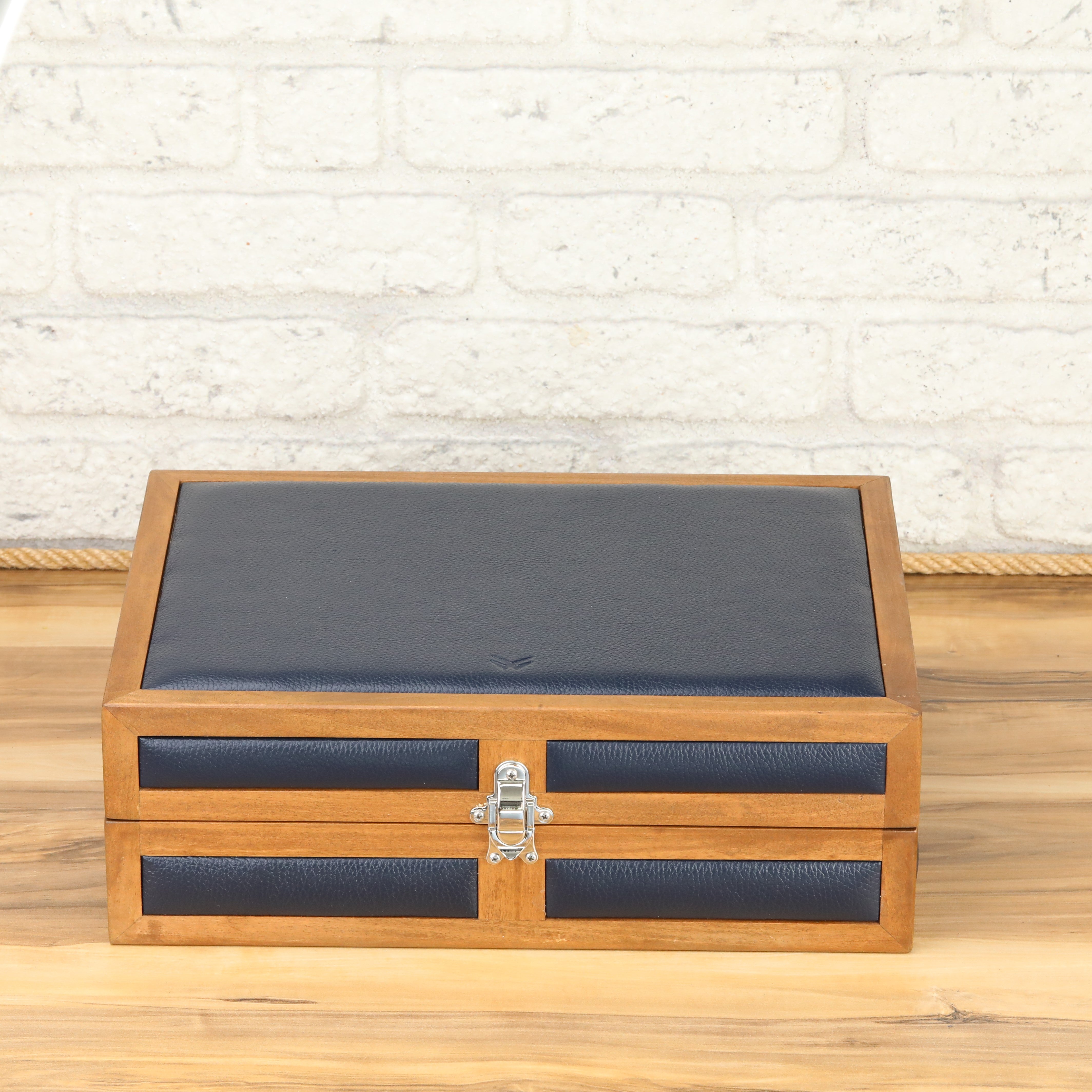 Heritage Wooden Watch Box for 10  / D. Blue