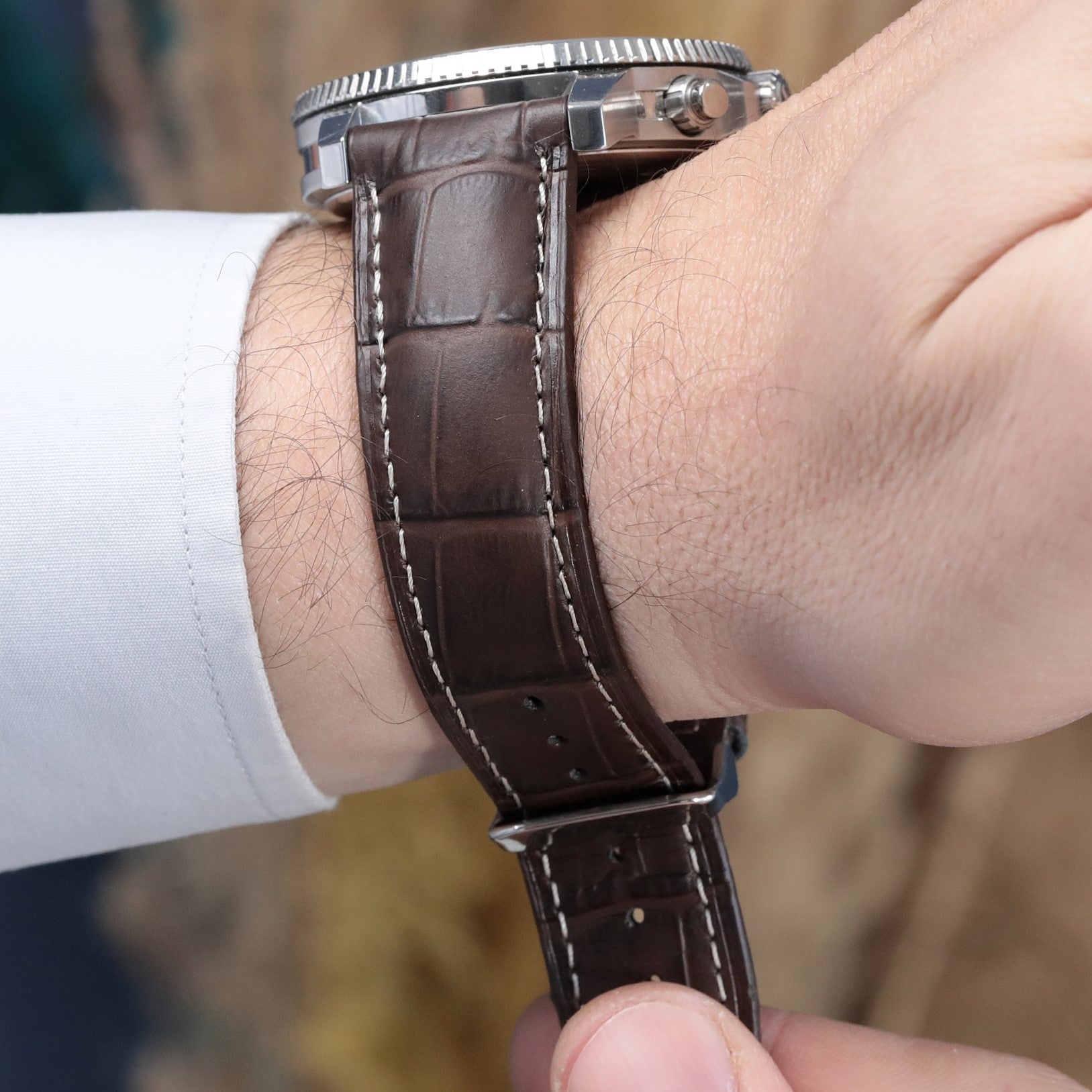 Alaturka Leather Strap / Brown - White