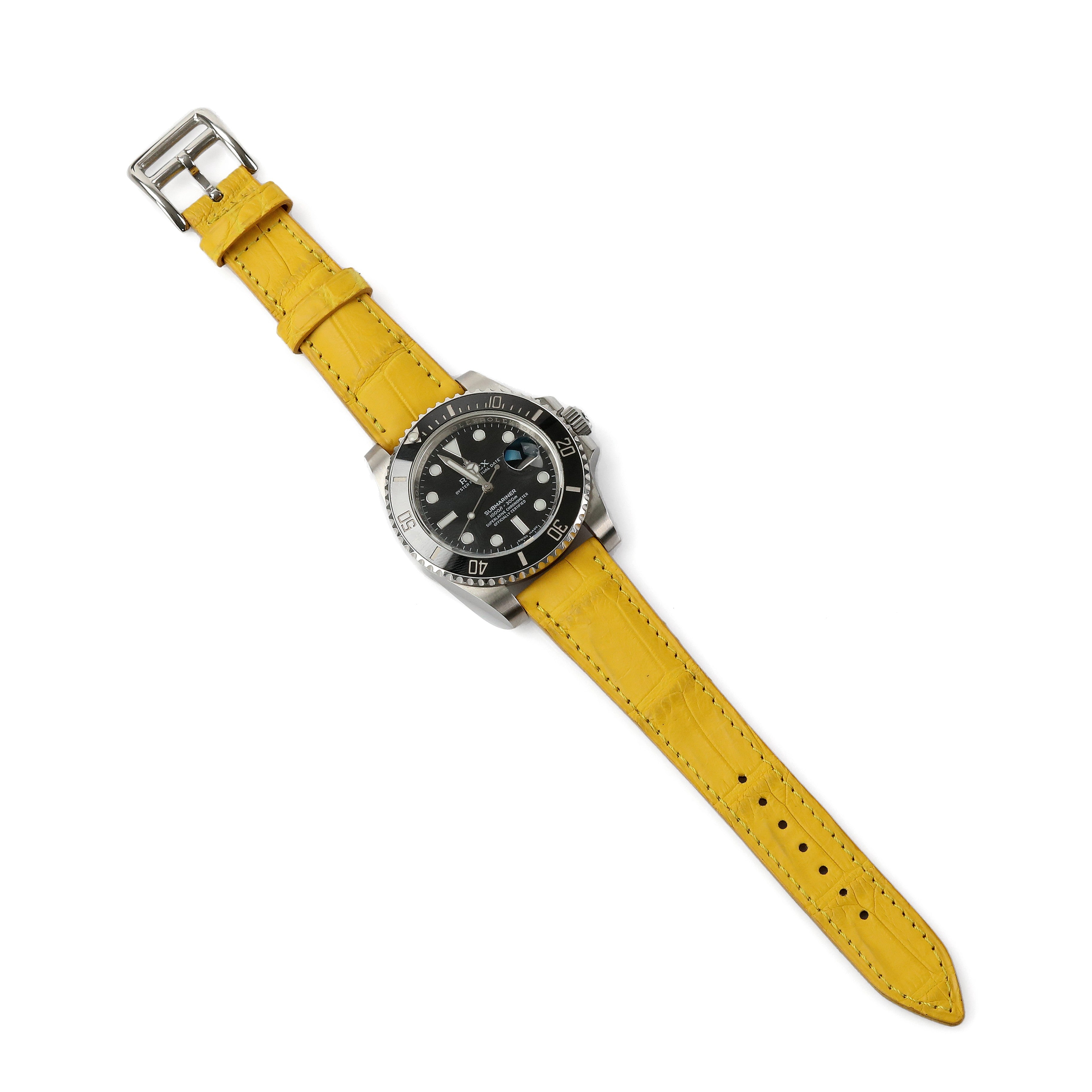 Genuine Croc. Leather Watch Strap