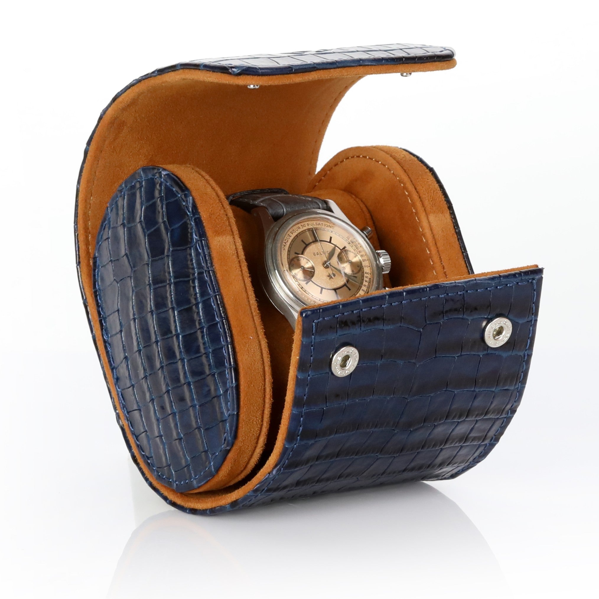 Toro Leather Watch Roll for 1 - D. Blue