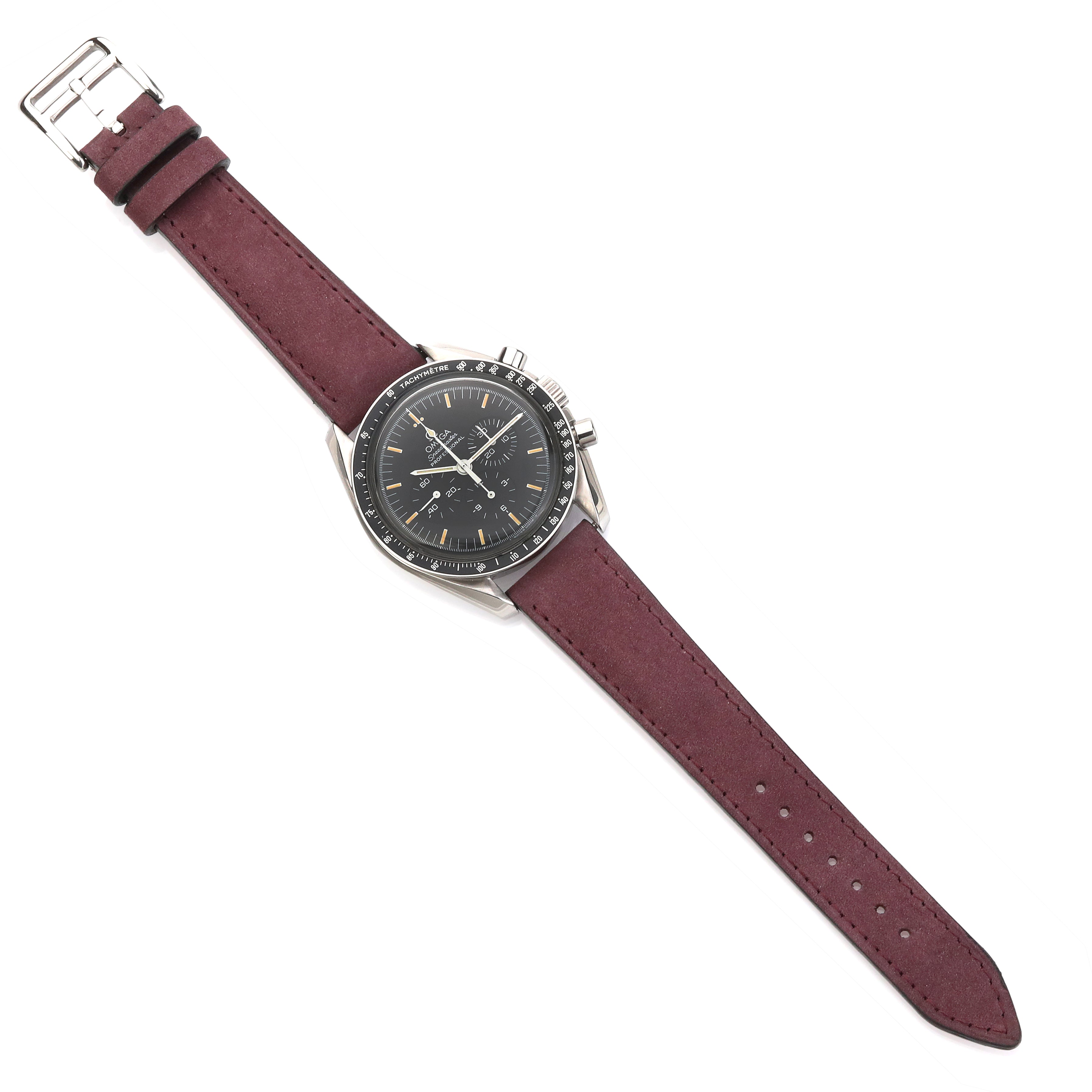 Nubuck Leather Strap - Burgundy