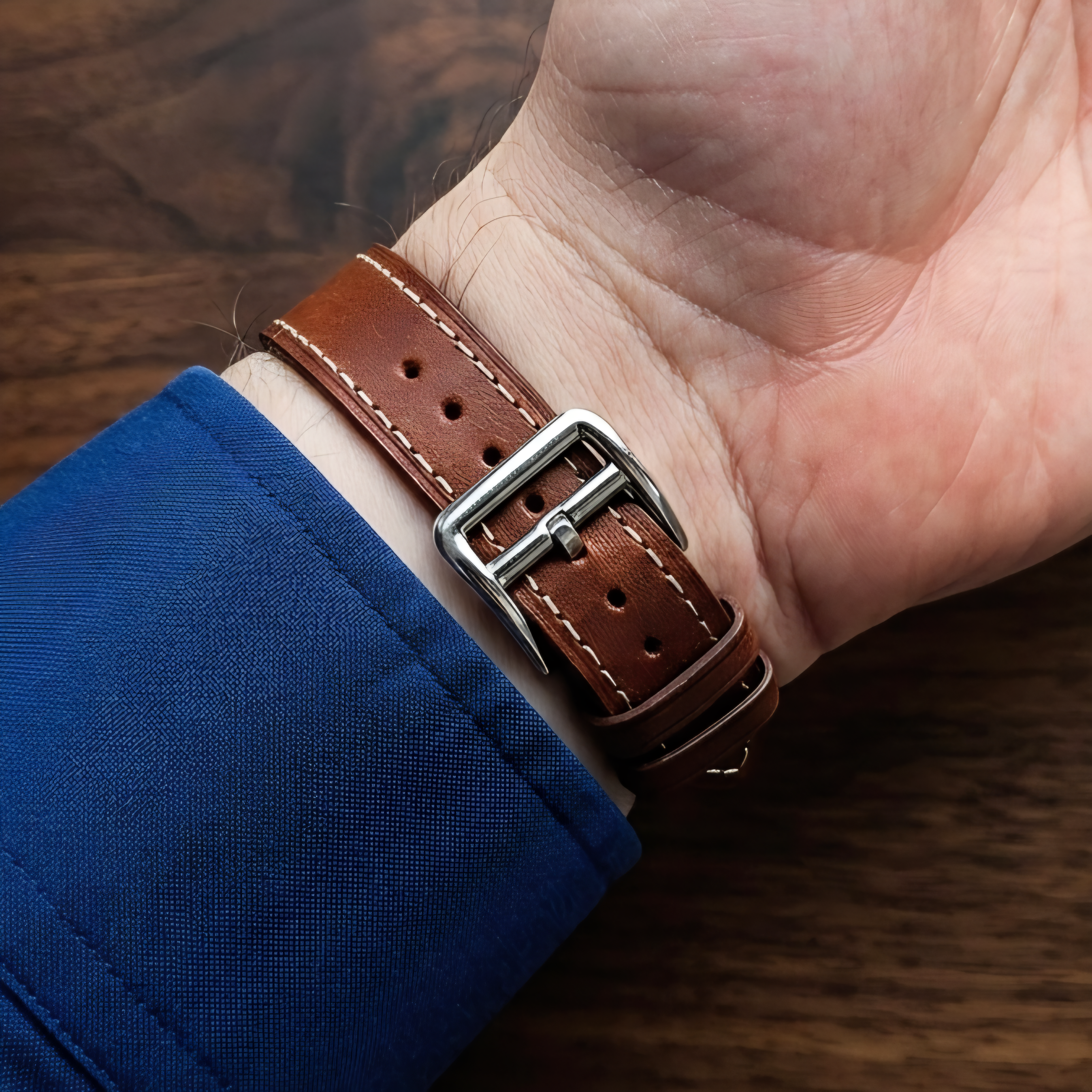 Pueblo Leather Watch Strap - Brown Slim