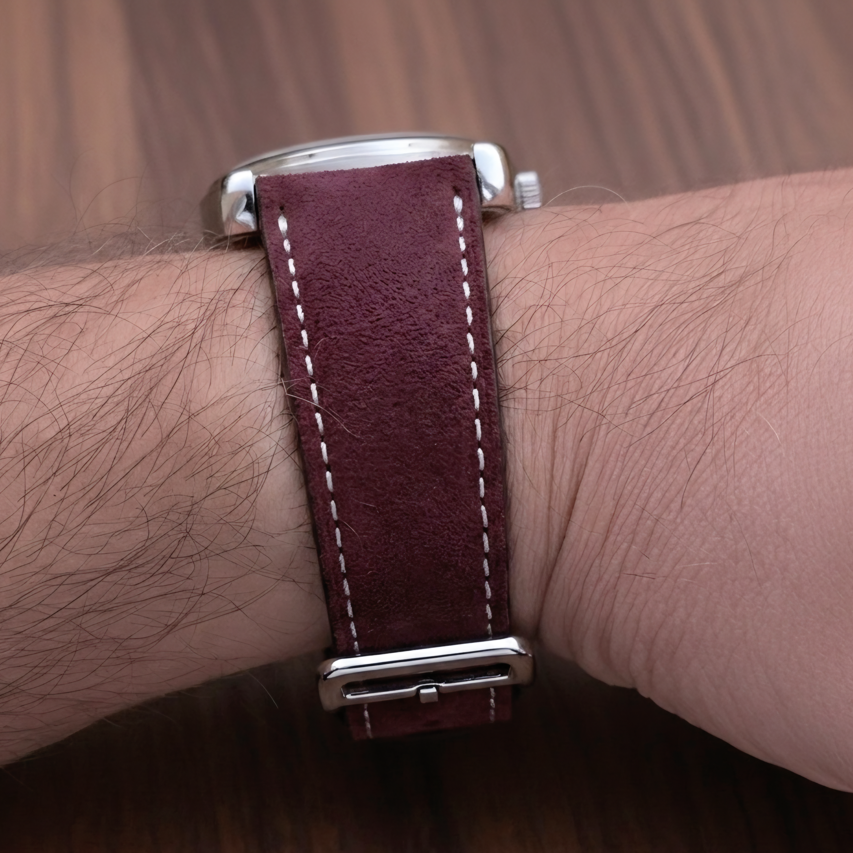 Nubuck Slim Leather Watch Strap
