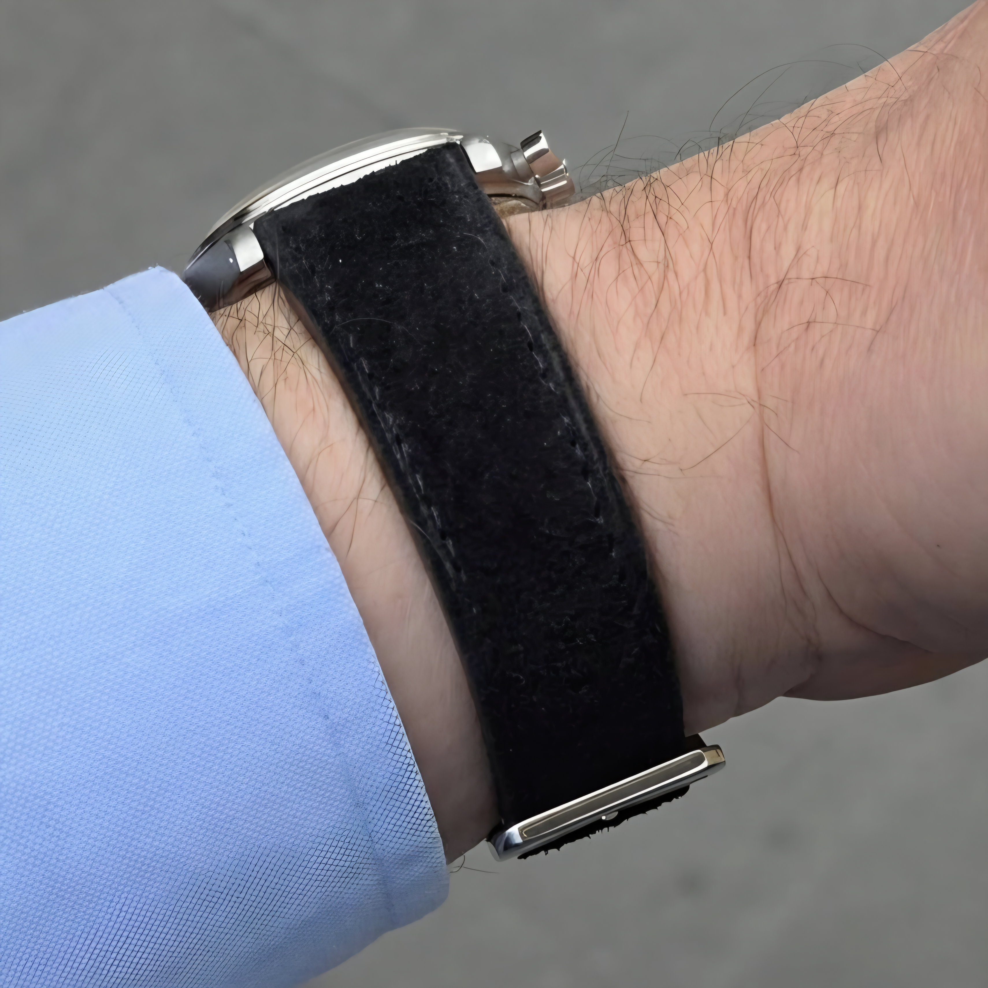 Suede Leather Strap - Black