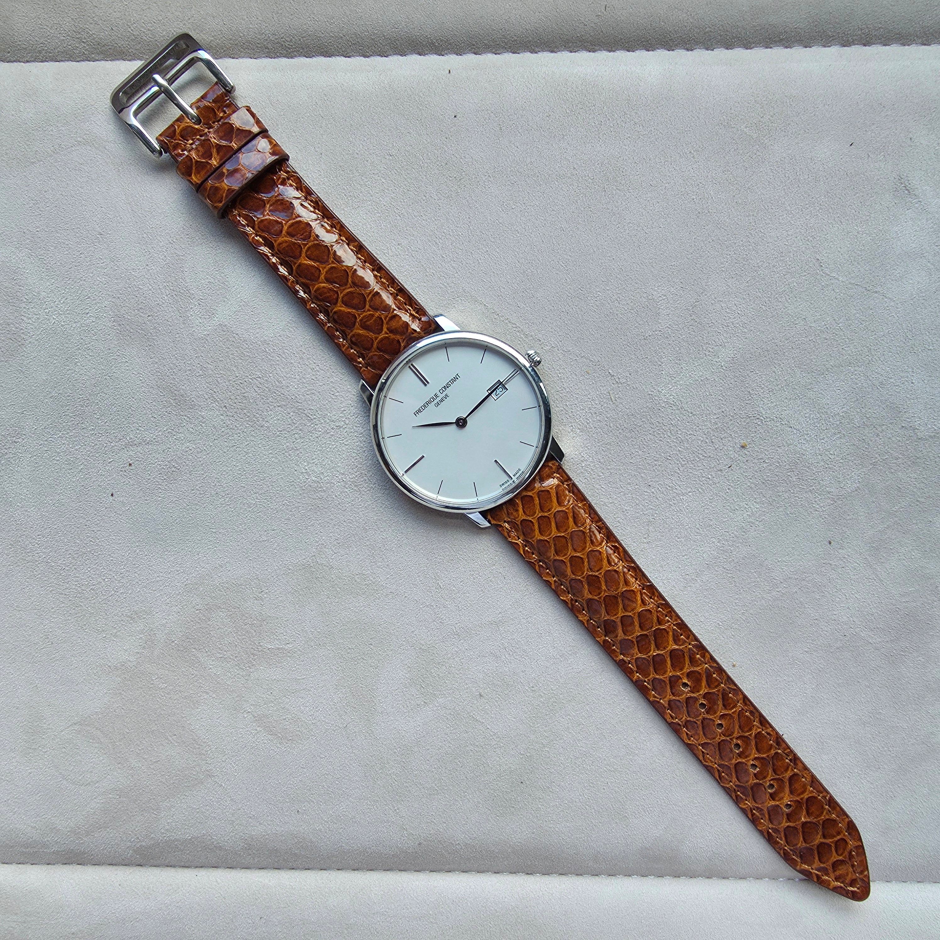 Snakeskin Leather Watch Strap / Tan
