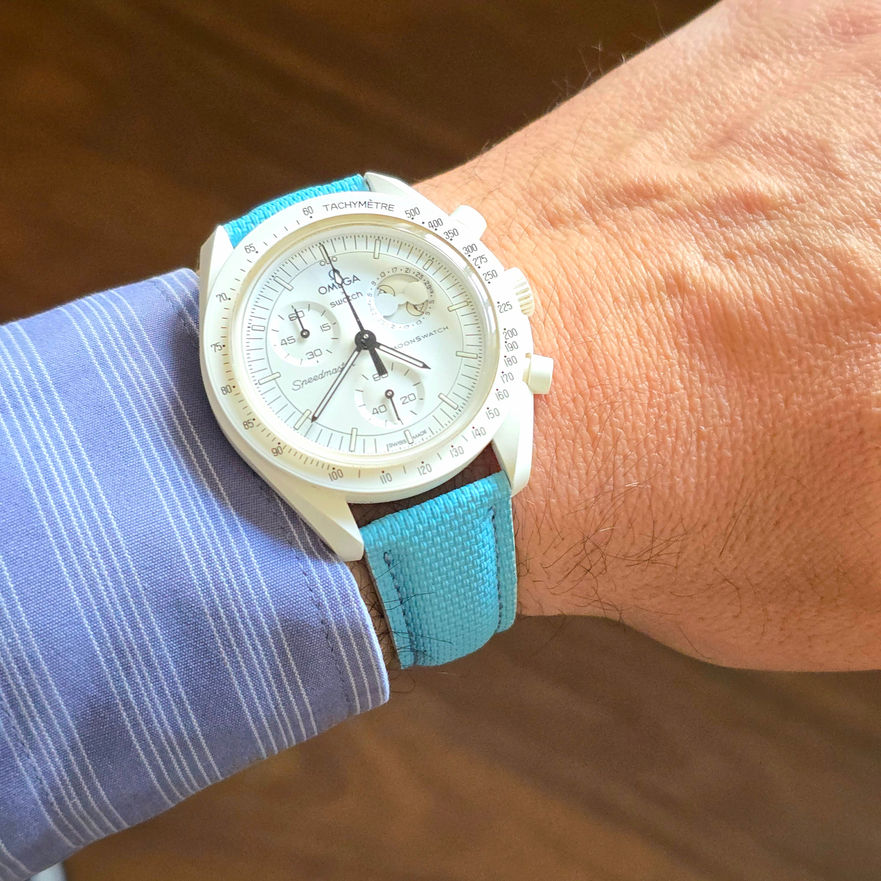 Sailcloth FKM Rubber Strap with Deployment Clasp - Blue