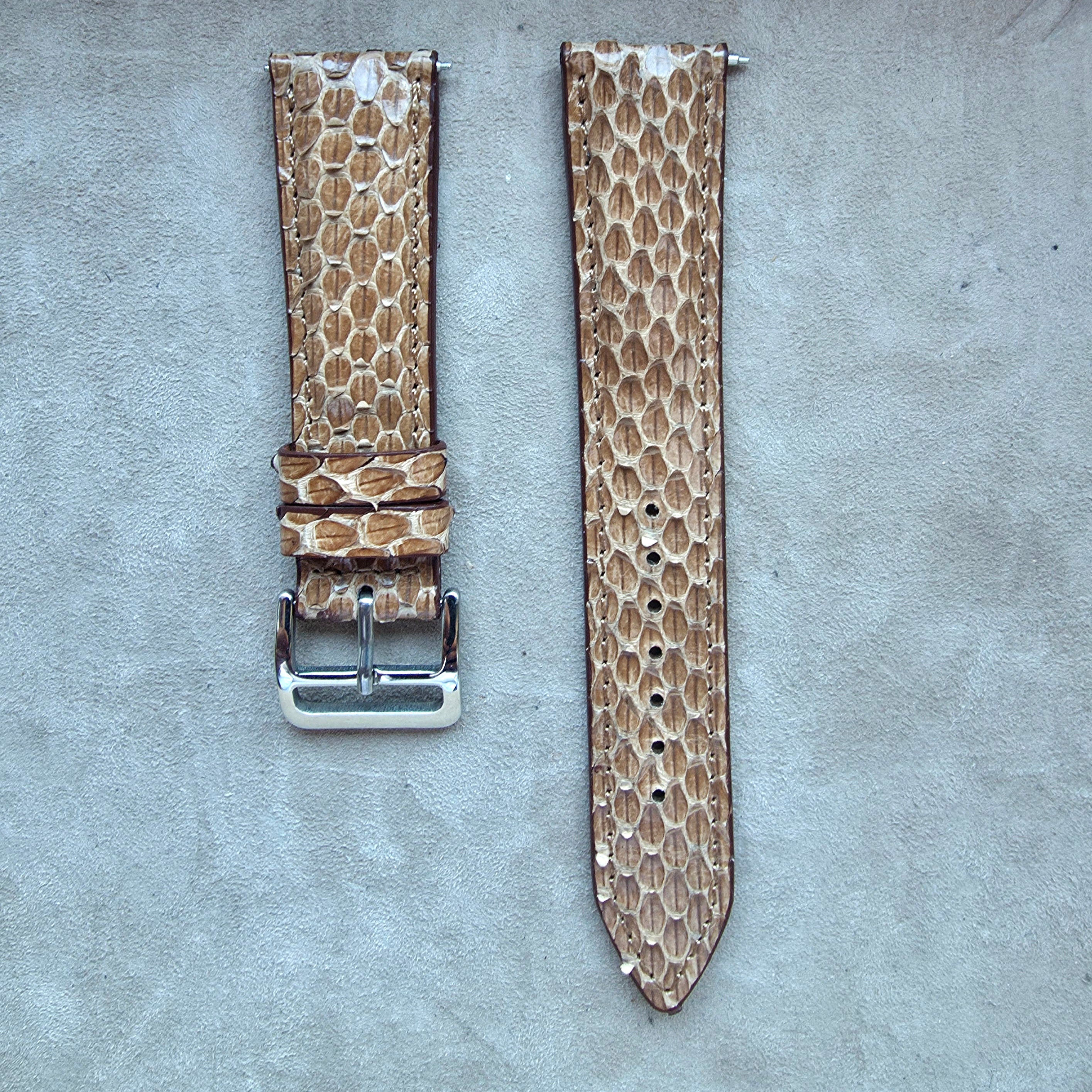 Snakeskin Watch Strap / L. Brown