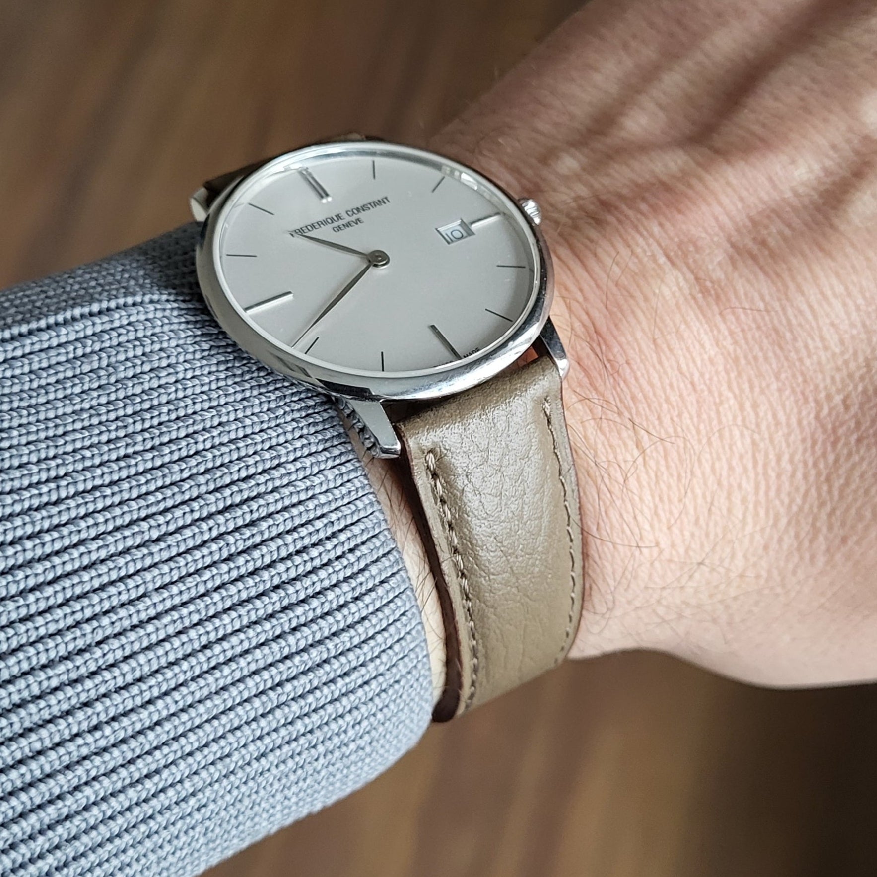 Embossed Leather Strap - Green