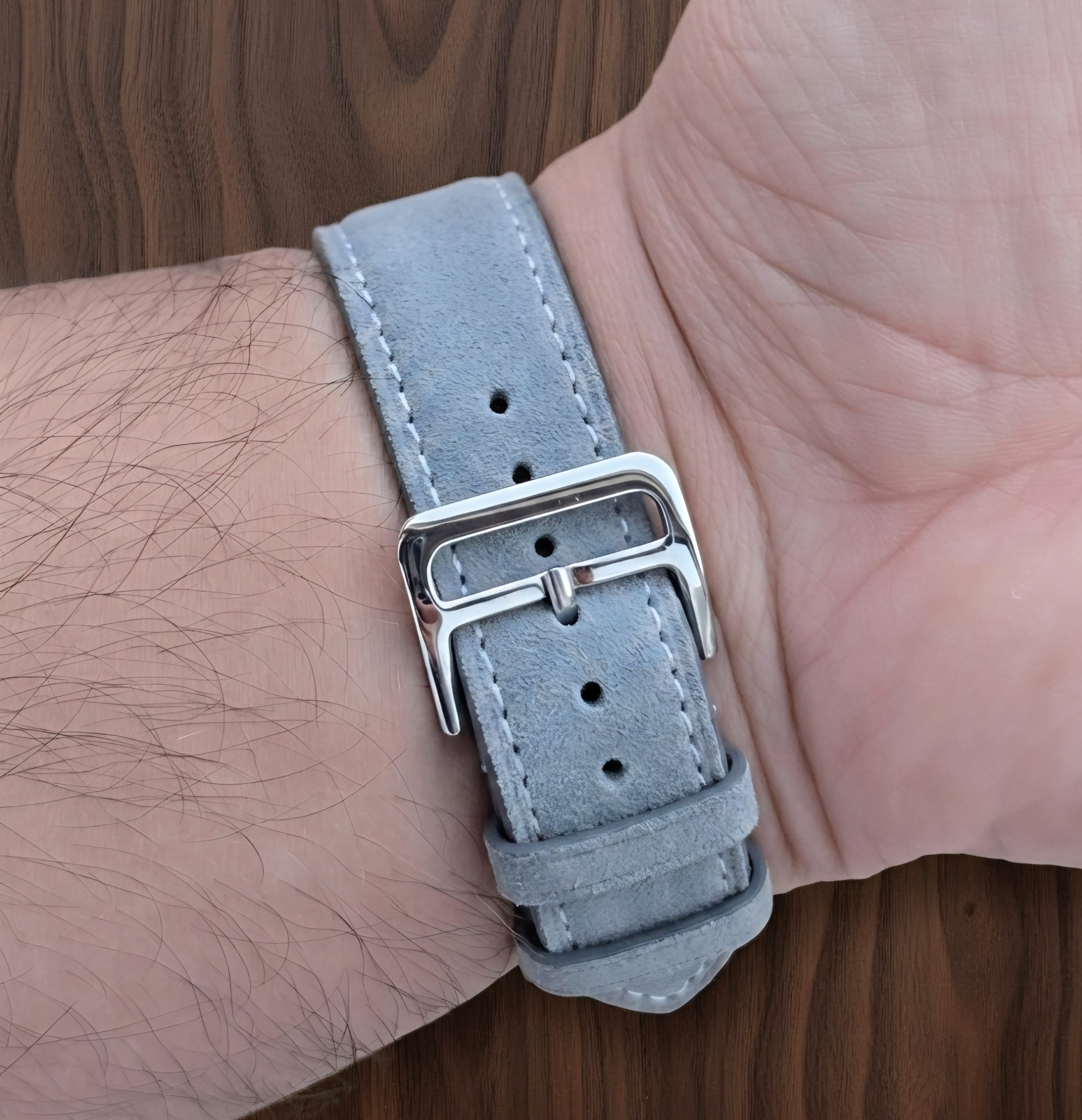 Nubuck Slim Leather Watch Strap