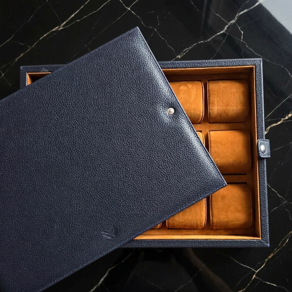 Leather Watch Box for 15  / D. Blue