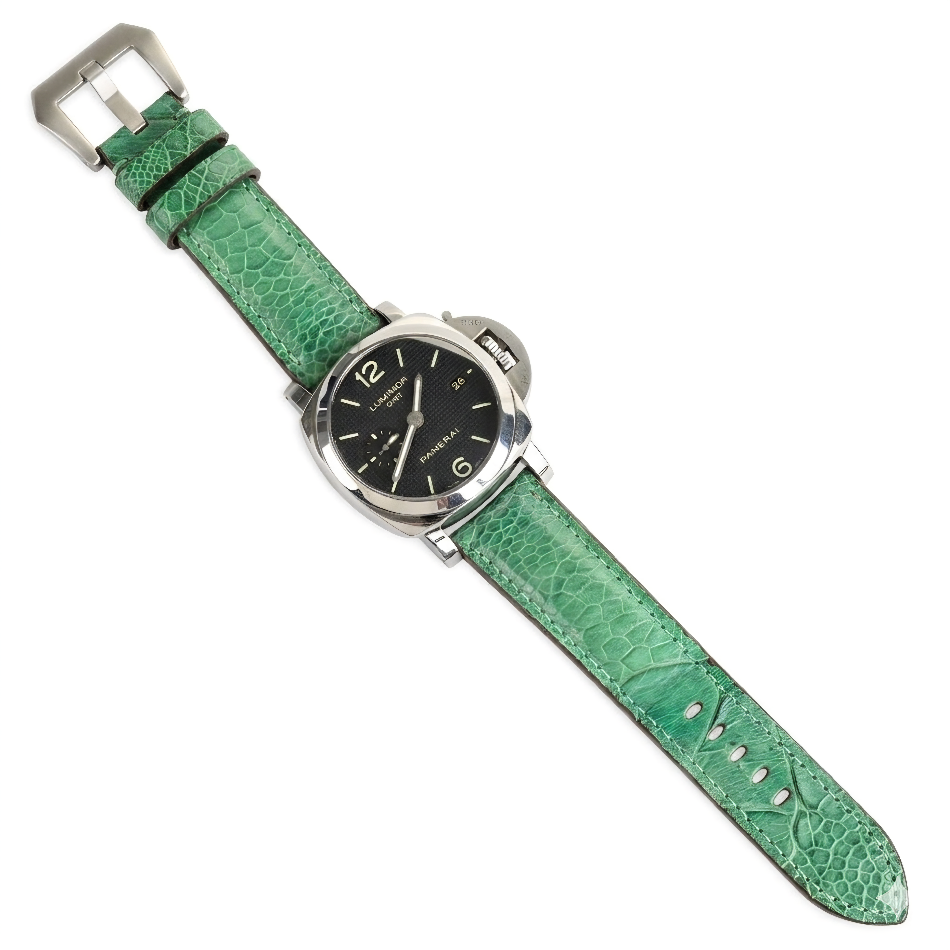 Florentine Series Ostrich Leather Strap / Green