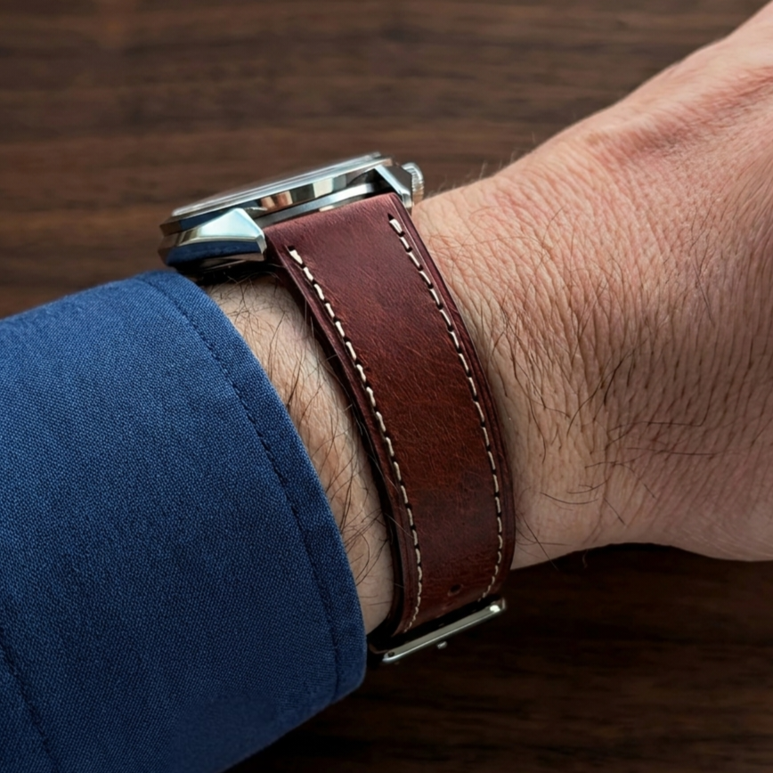 Pueblo Leather Watch Strap - Brown Slim