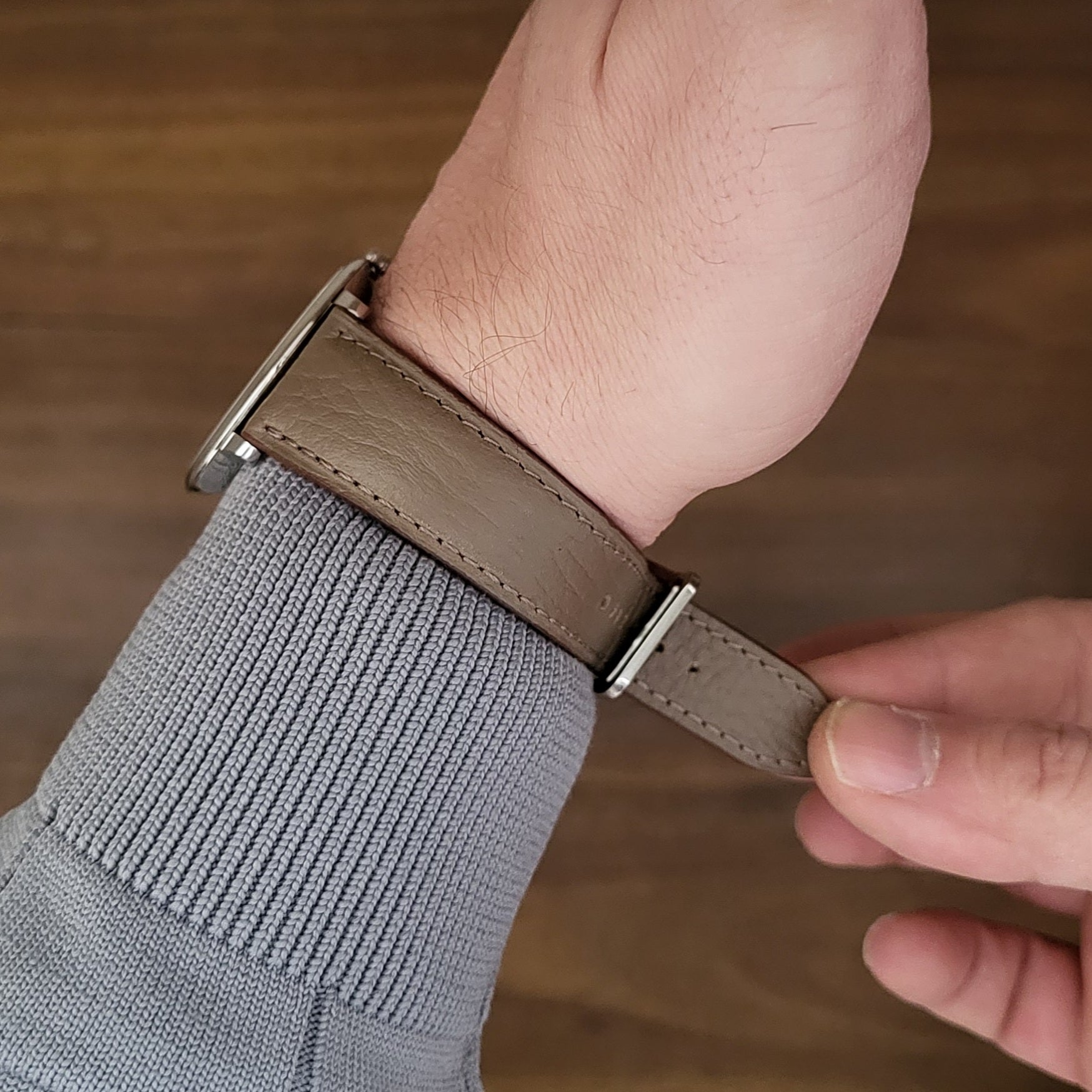 Embossed Leather Strap - Green