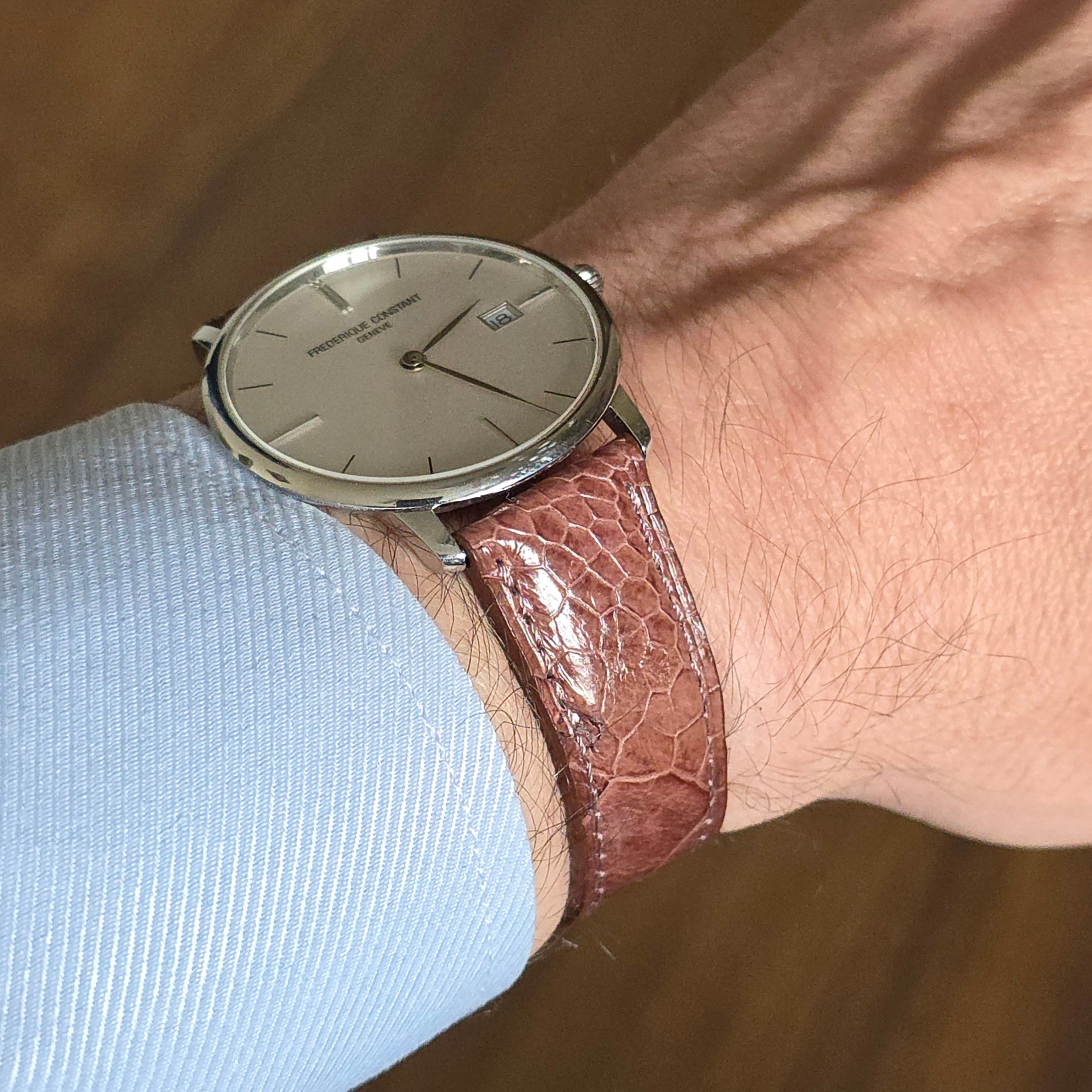 Ostrich Leather Strap -  Brown
