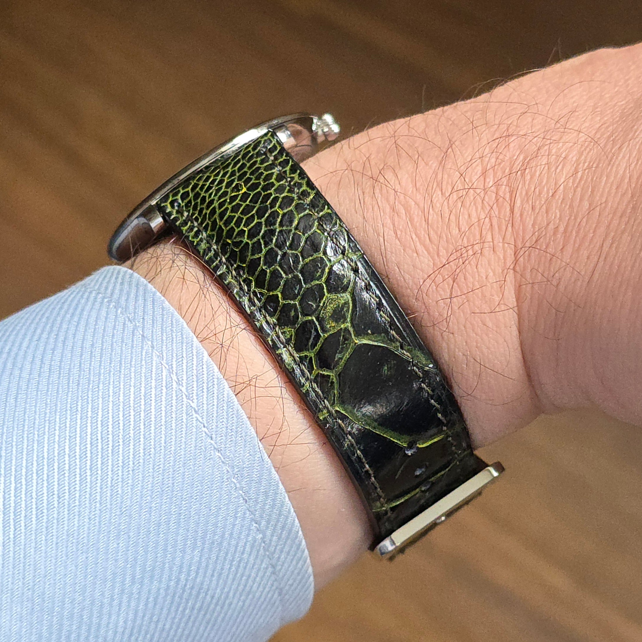 Ostrich Leather Strap - Green