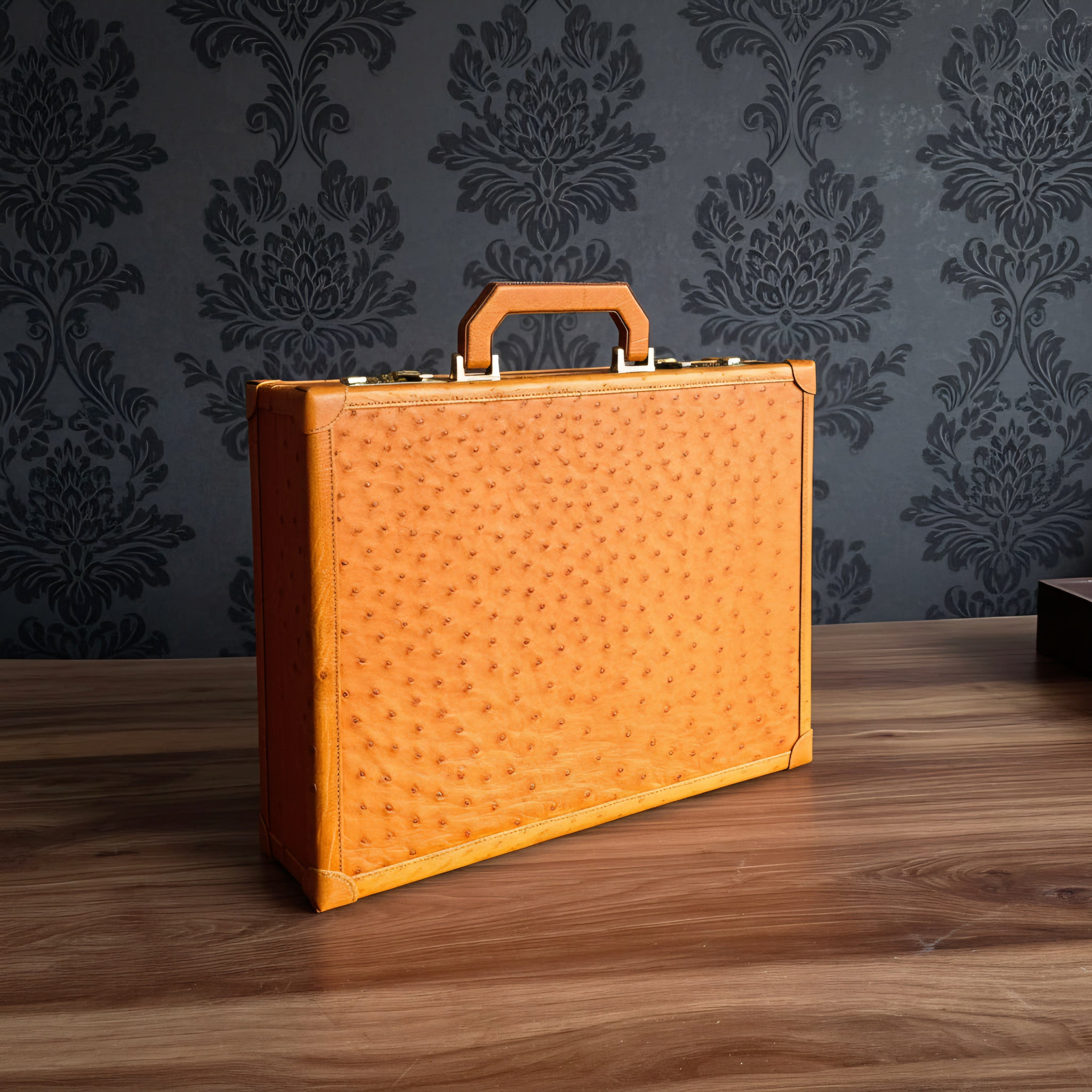 Ostrich Leather Bond Watch Box for 15  / Tan