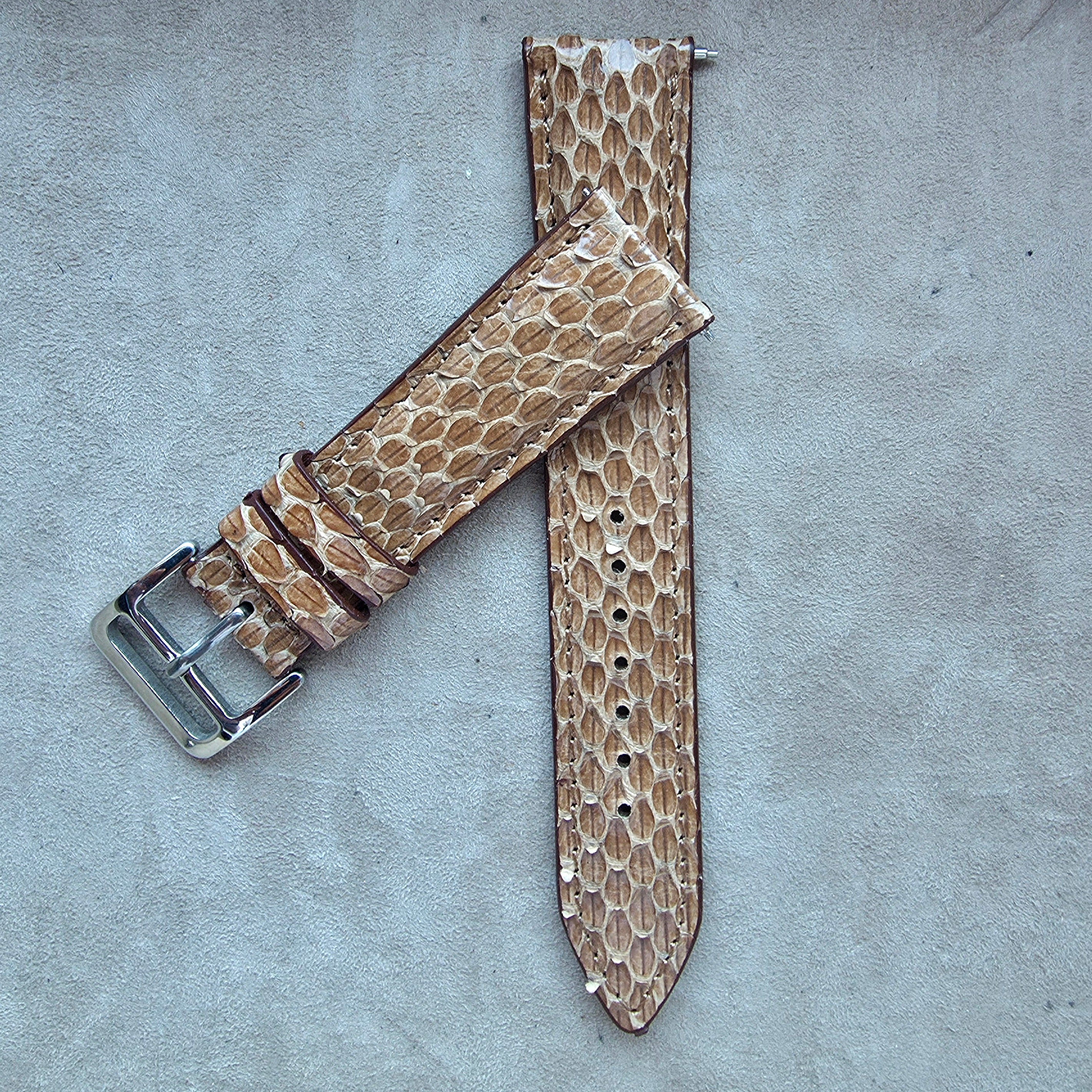 Snakeskin Watch Strap / L. Brown
