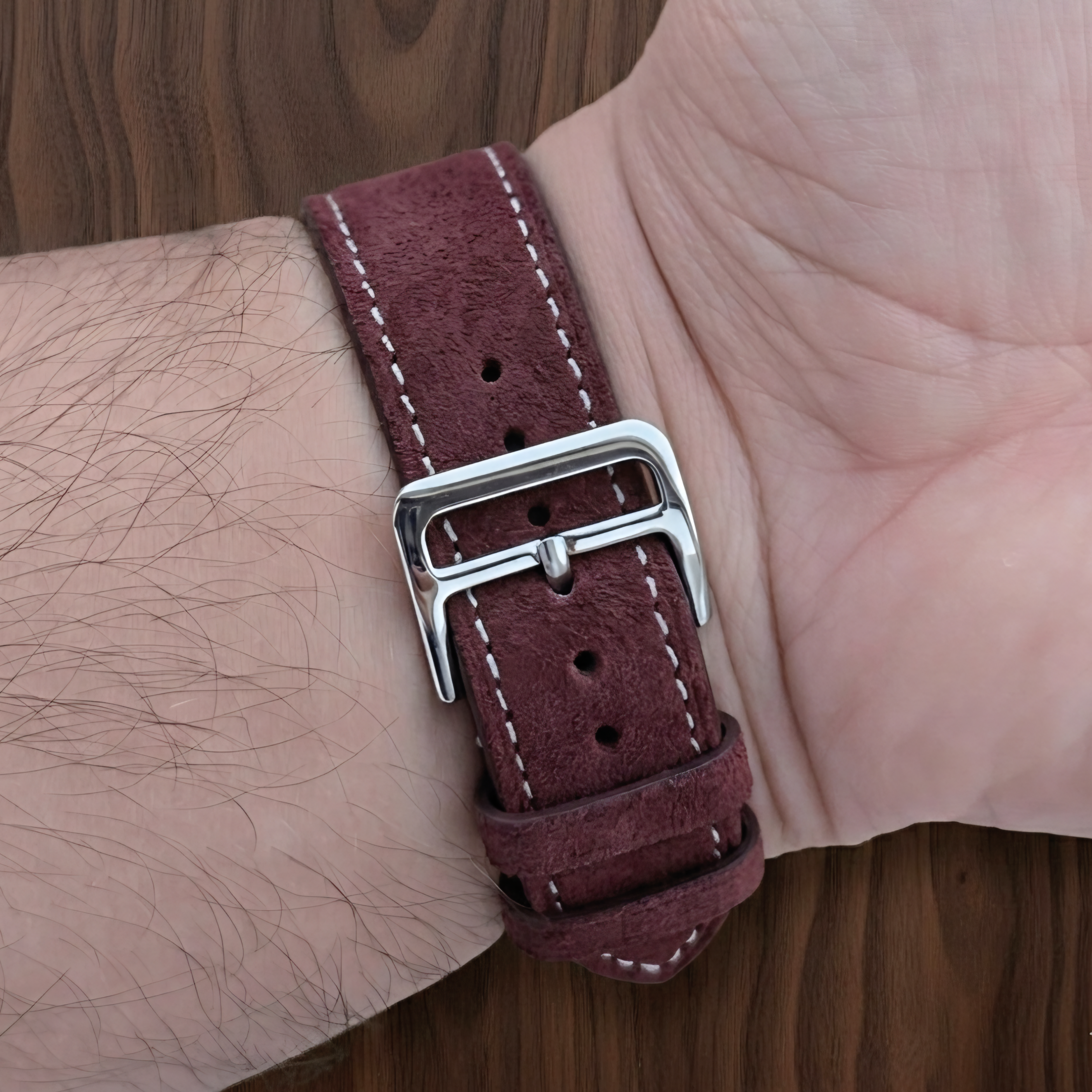 Nubuck Slim Leather Watch Strap