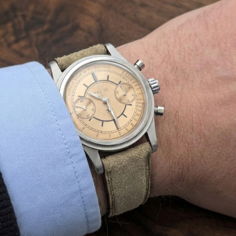 Suede Leather Strap -  Grey