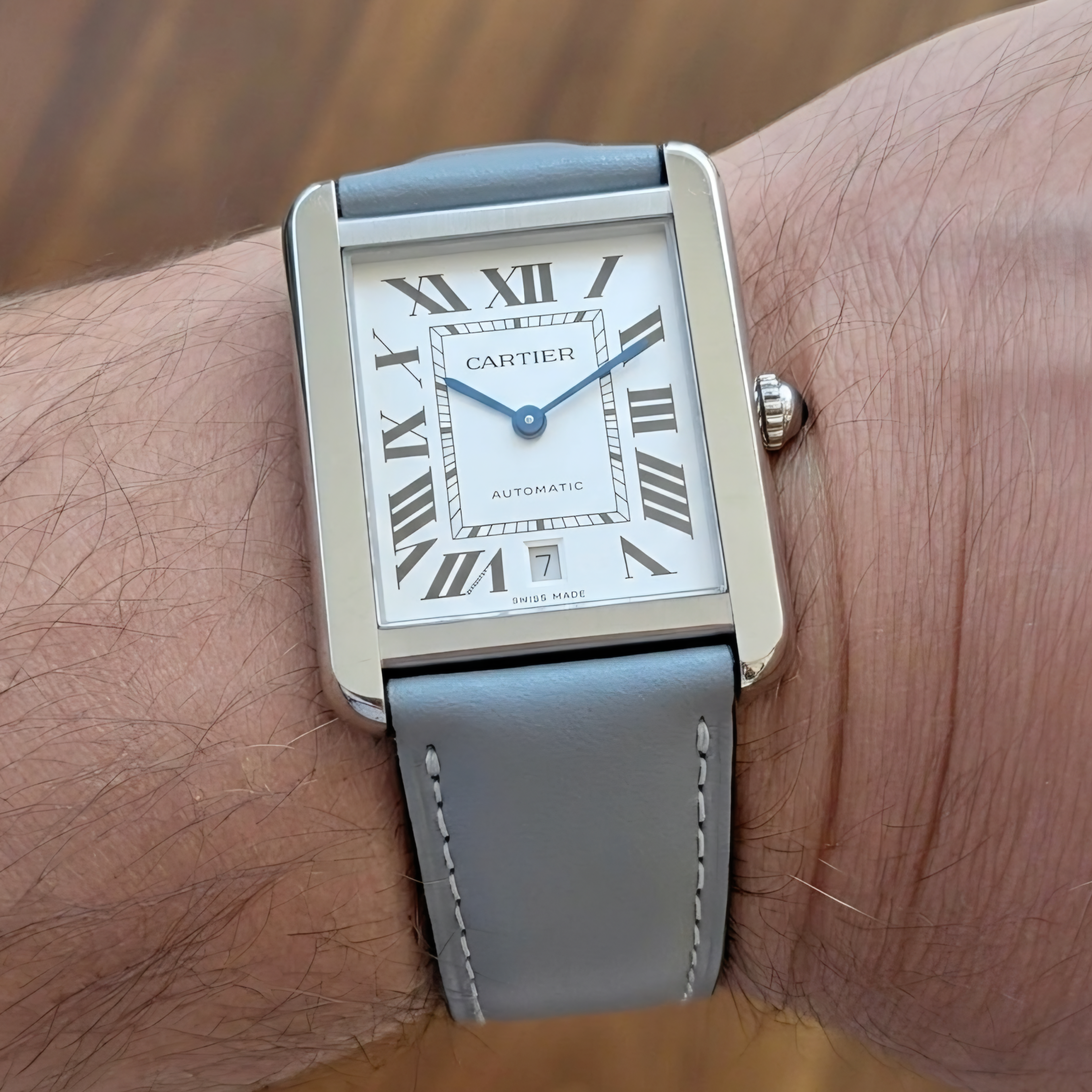 Napa Leather Watch Strap - Grey Slim