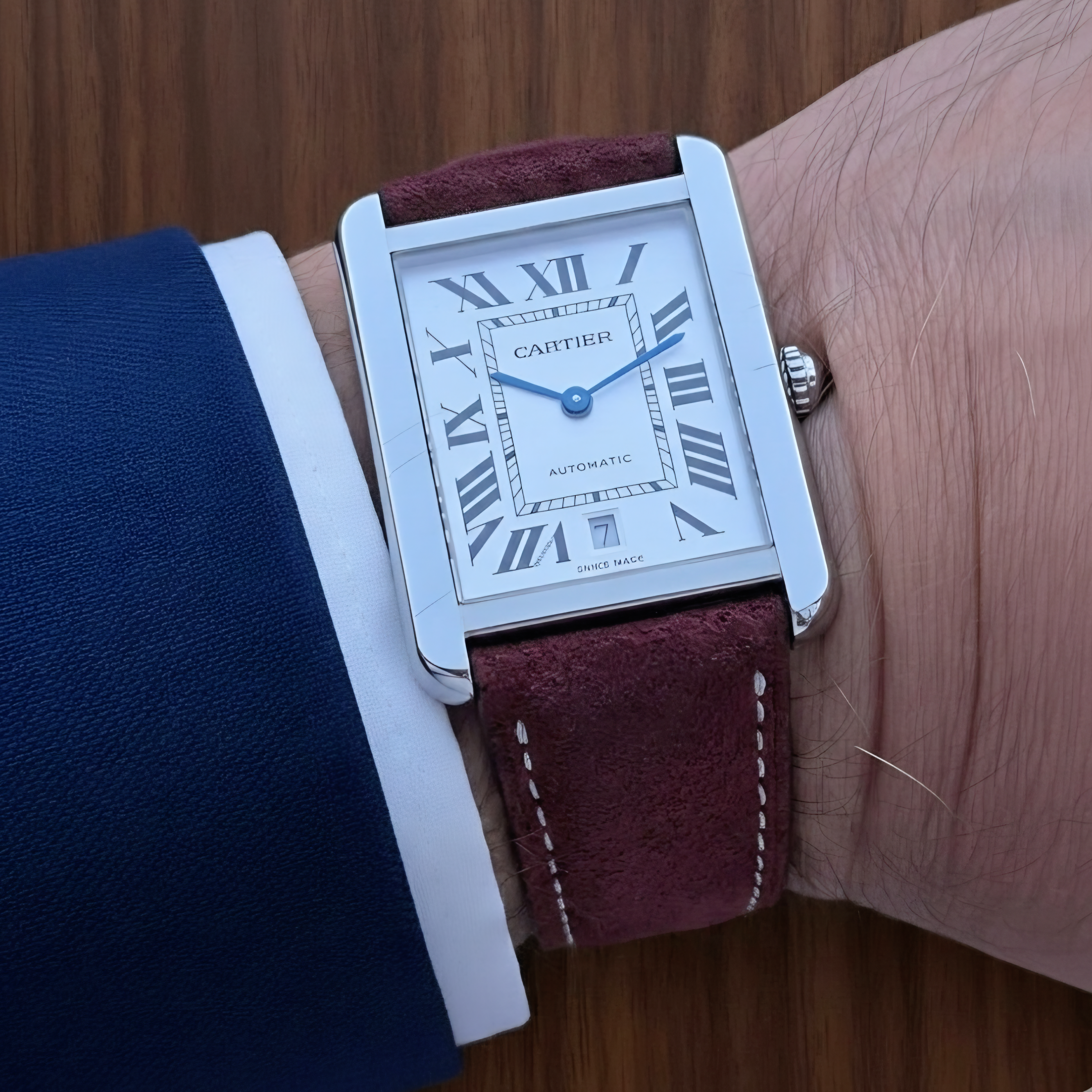 Nubuck Slim Leather Watch Strap