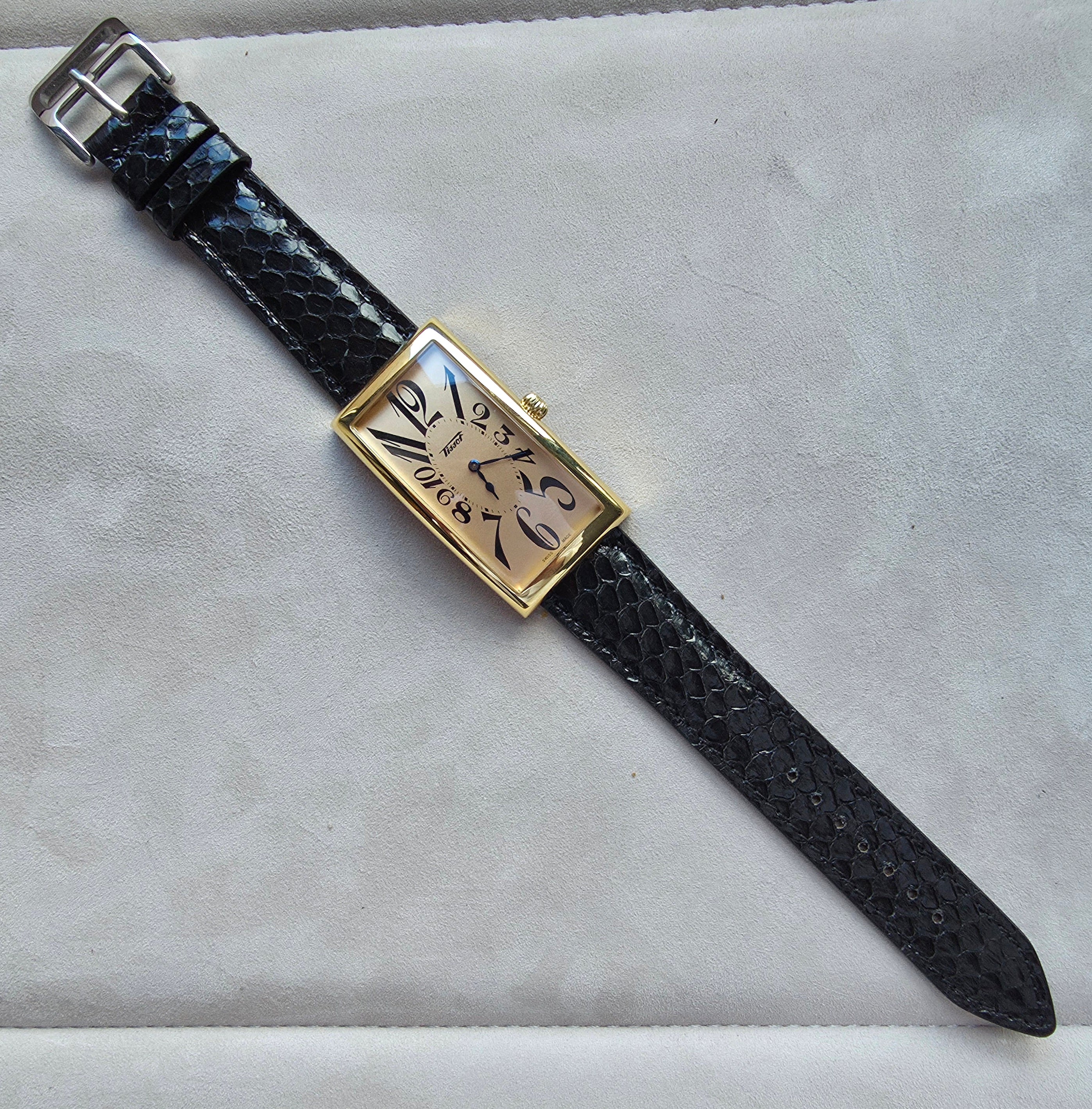 Snakeskin Leather Watch Strap / Black