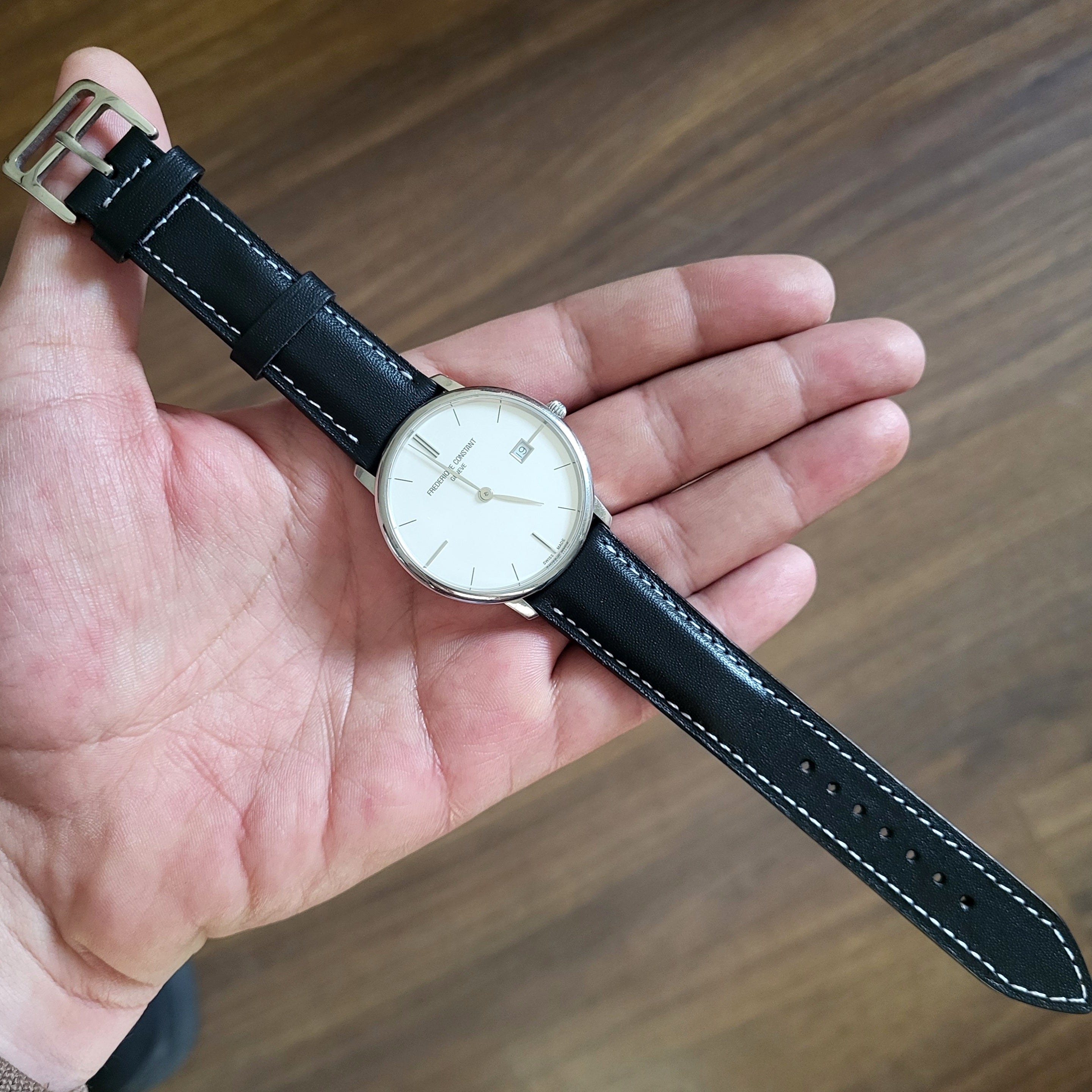 Napa Leather Strap - Black - White