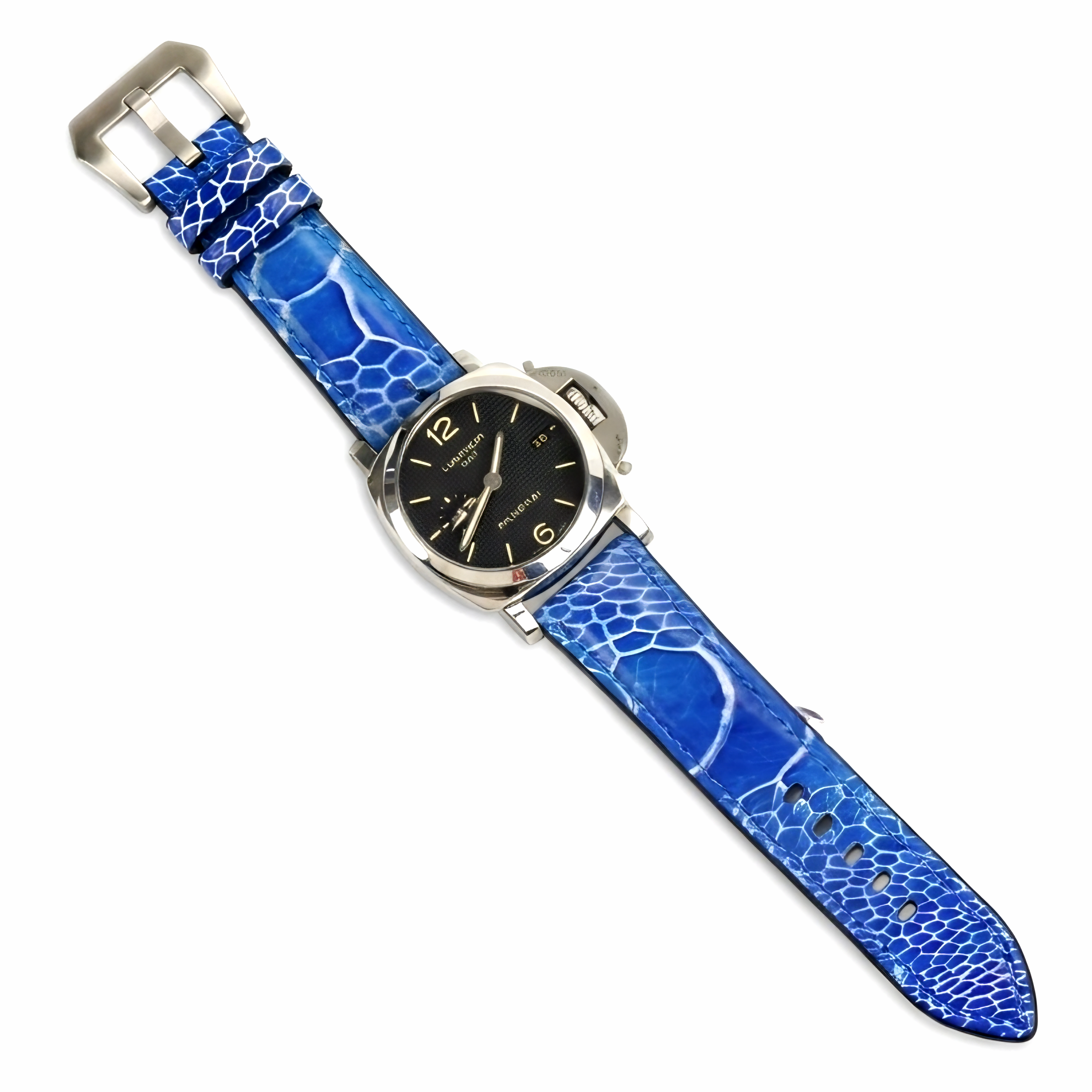 Florentine Series Ostrich Leather Strap / Blue
