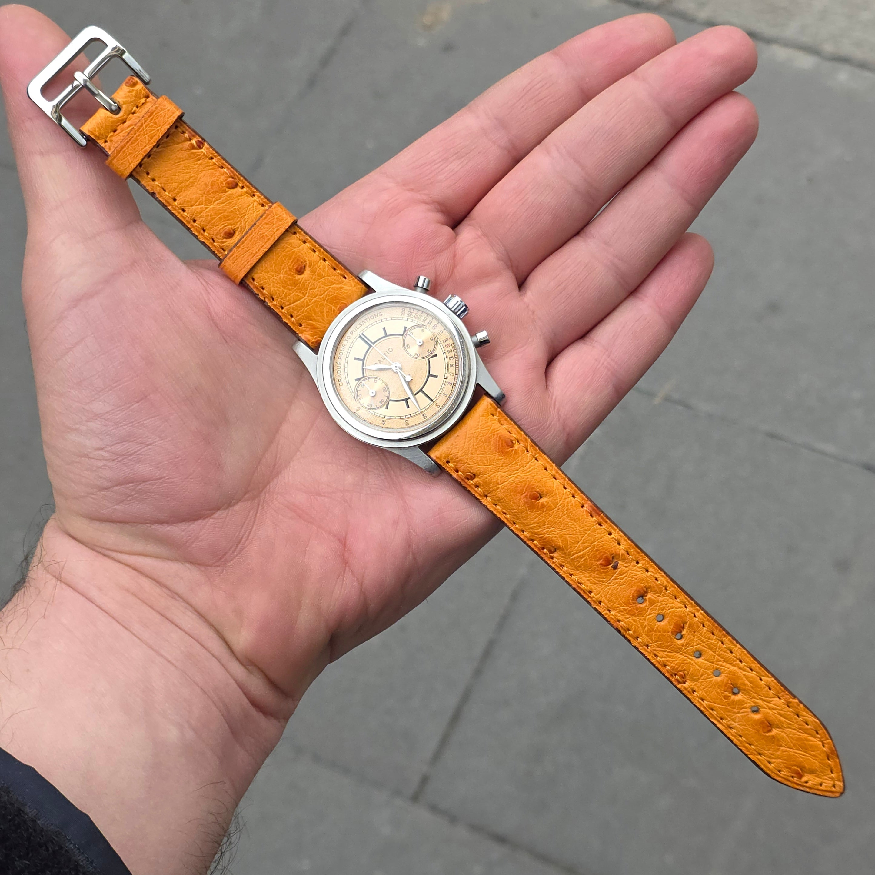 Ostrich Leather Strap - Tan