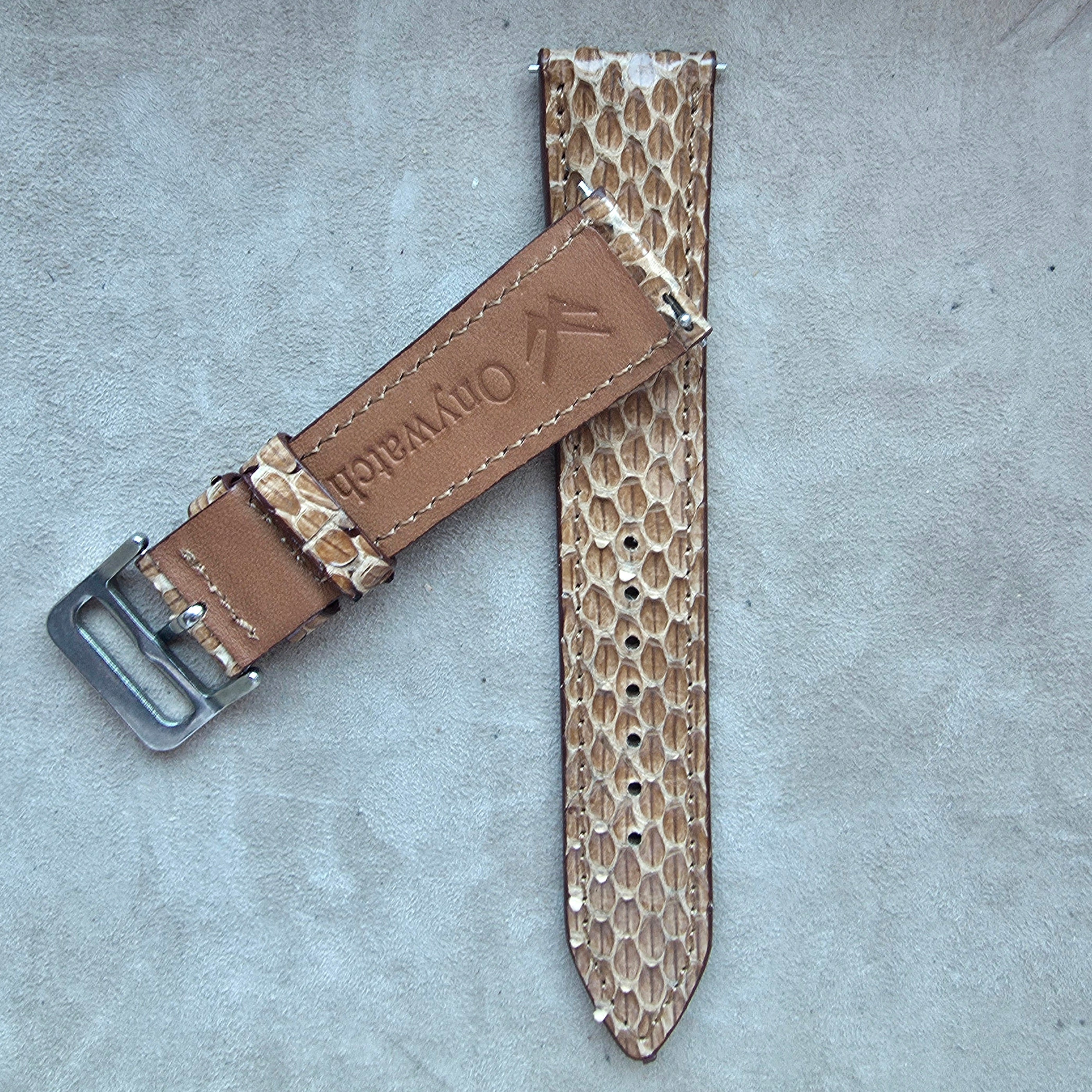 Snakeskin Watch Strap / L. Brown