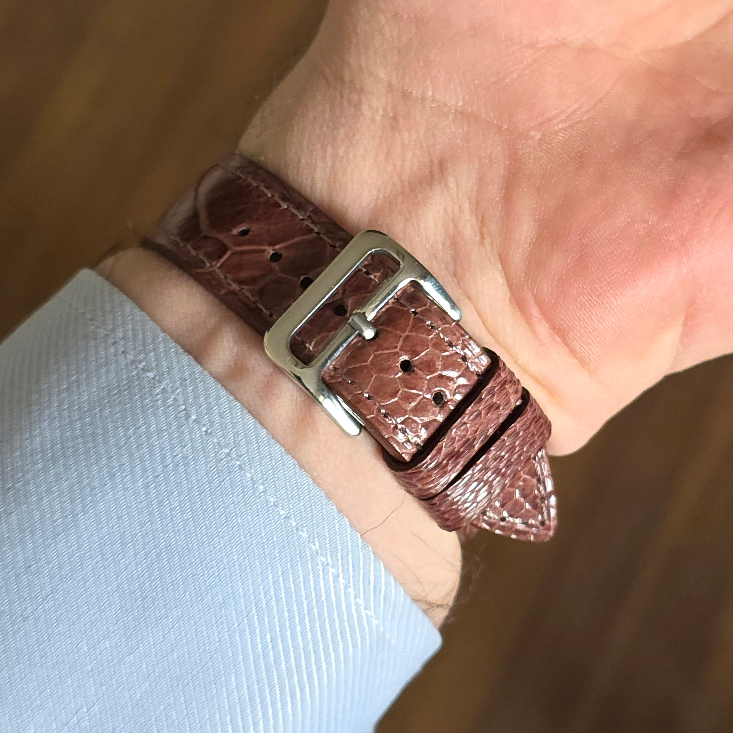 Ostrich Leather Strap -  Brown
