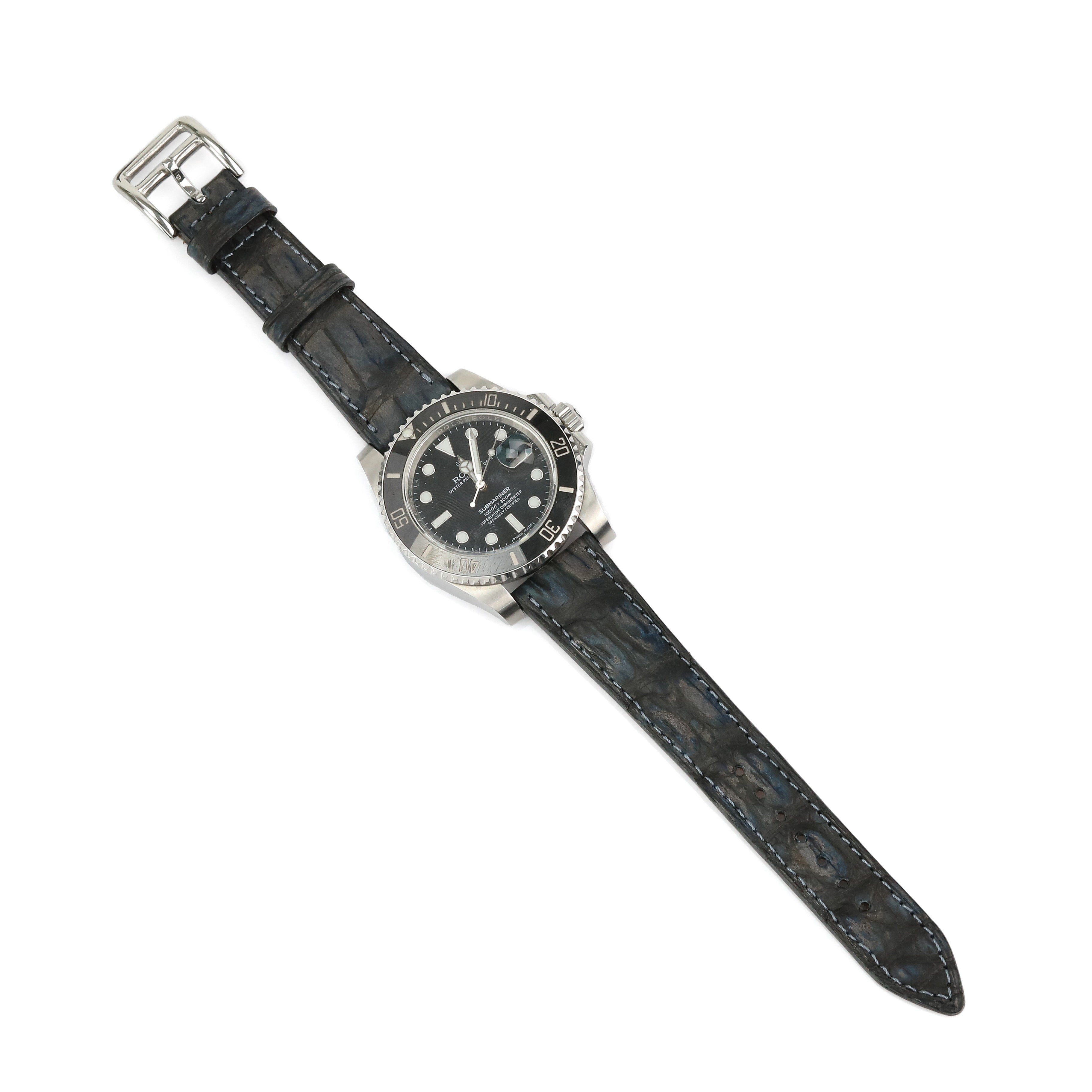 Genuine Croc. Leather Watch Strap