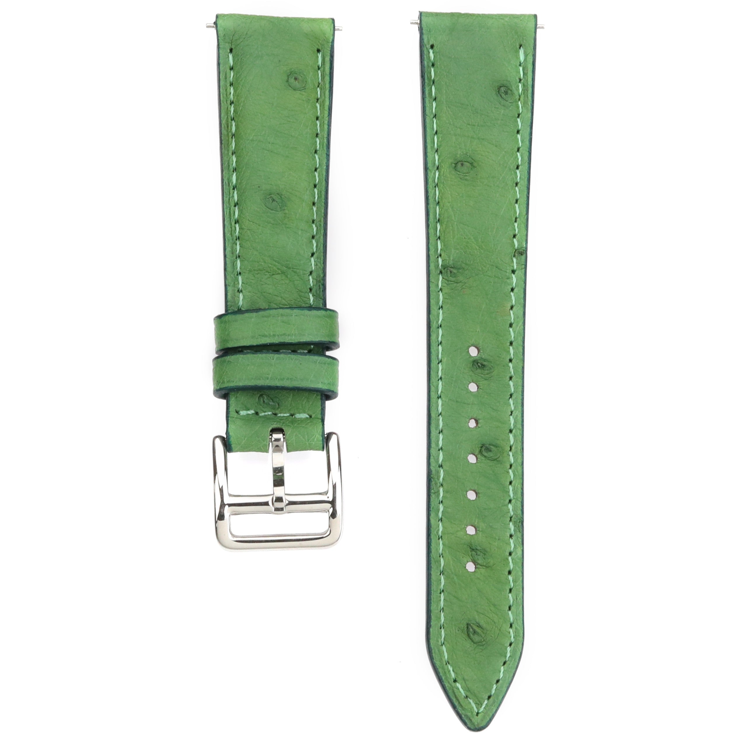 Ostrich Leather Strap -  Green