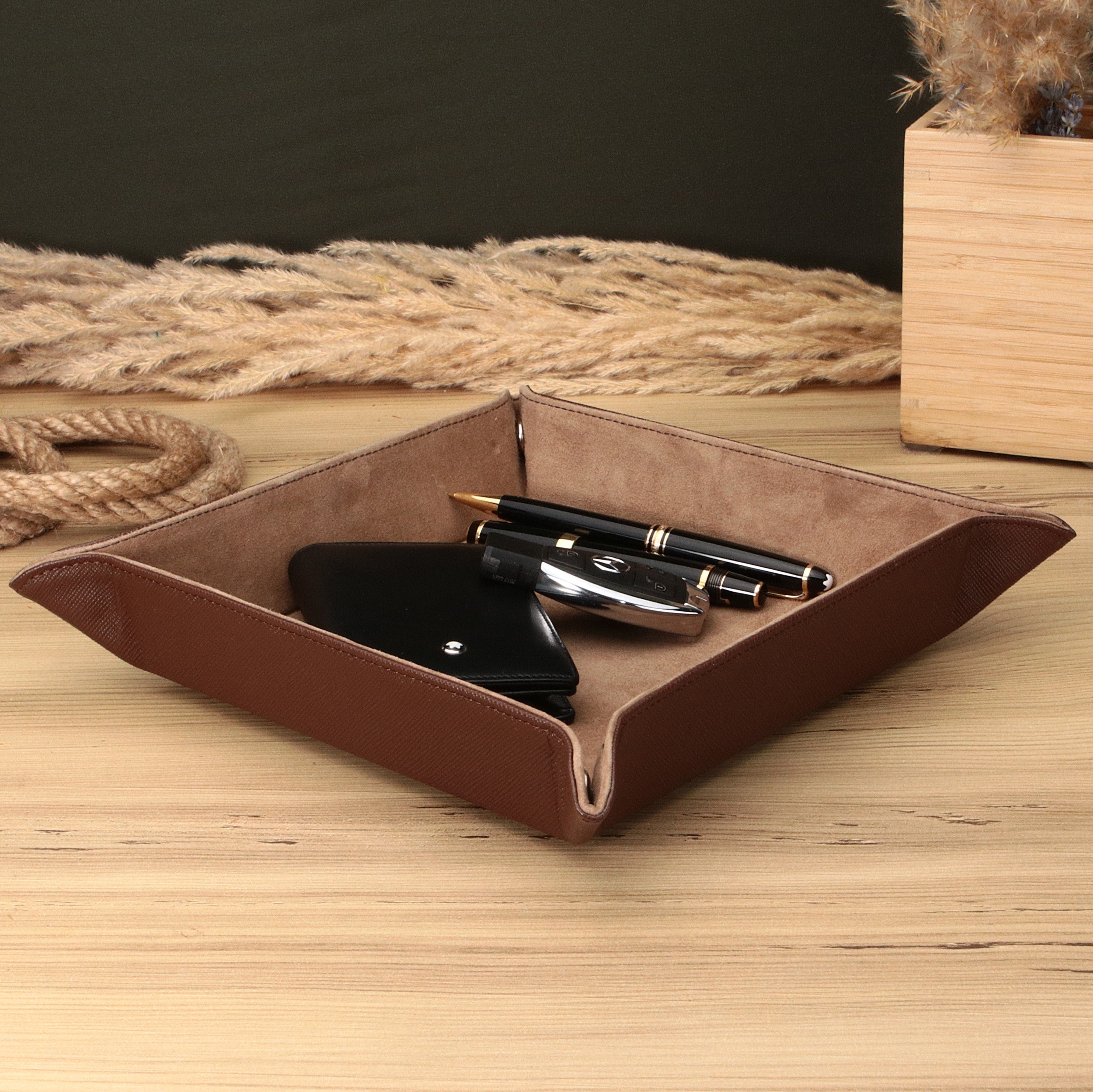 Octavia Leather Vallet Organizer - Brown