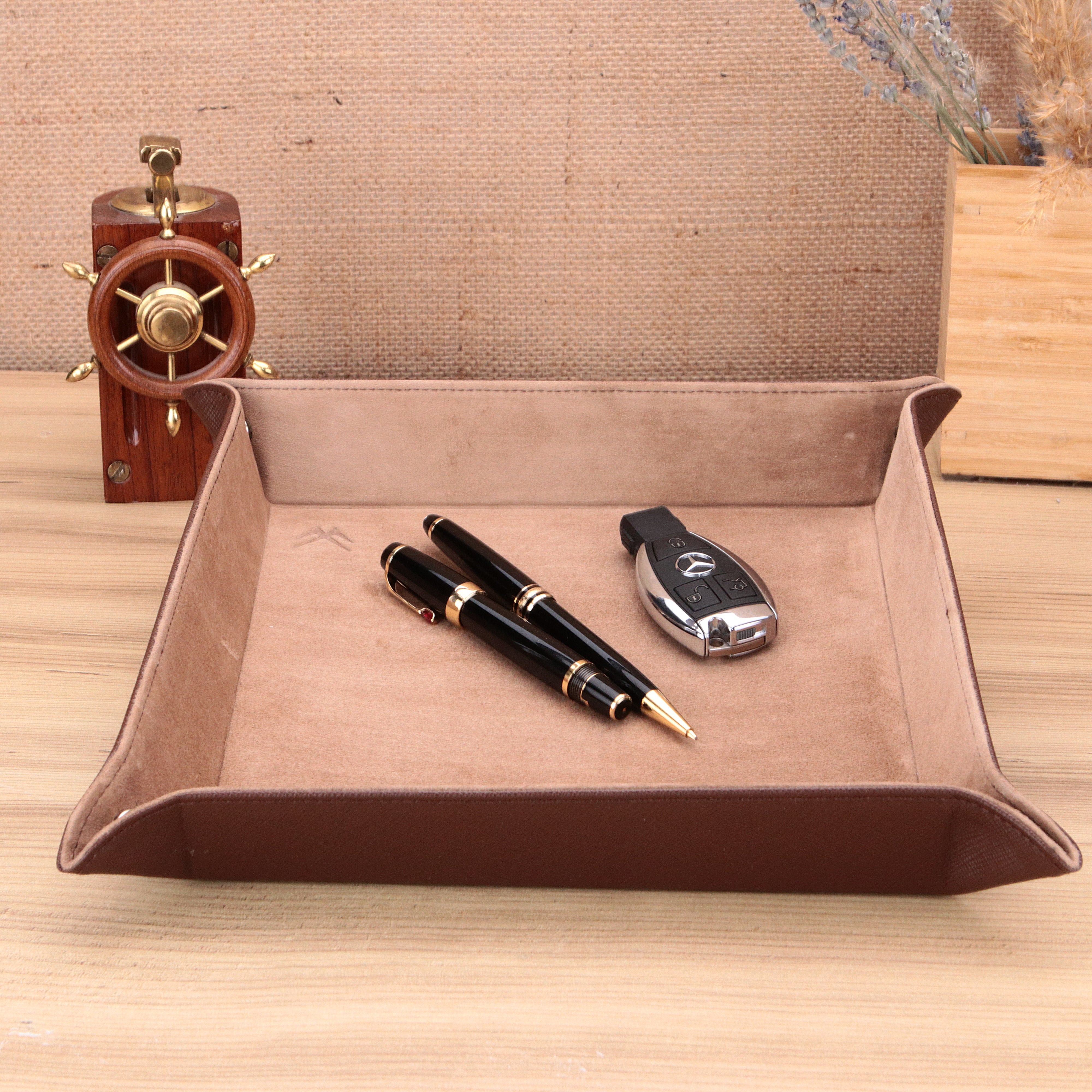 Octavia Leather Vallet Organizer - Brown