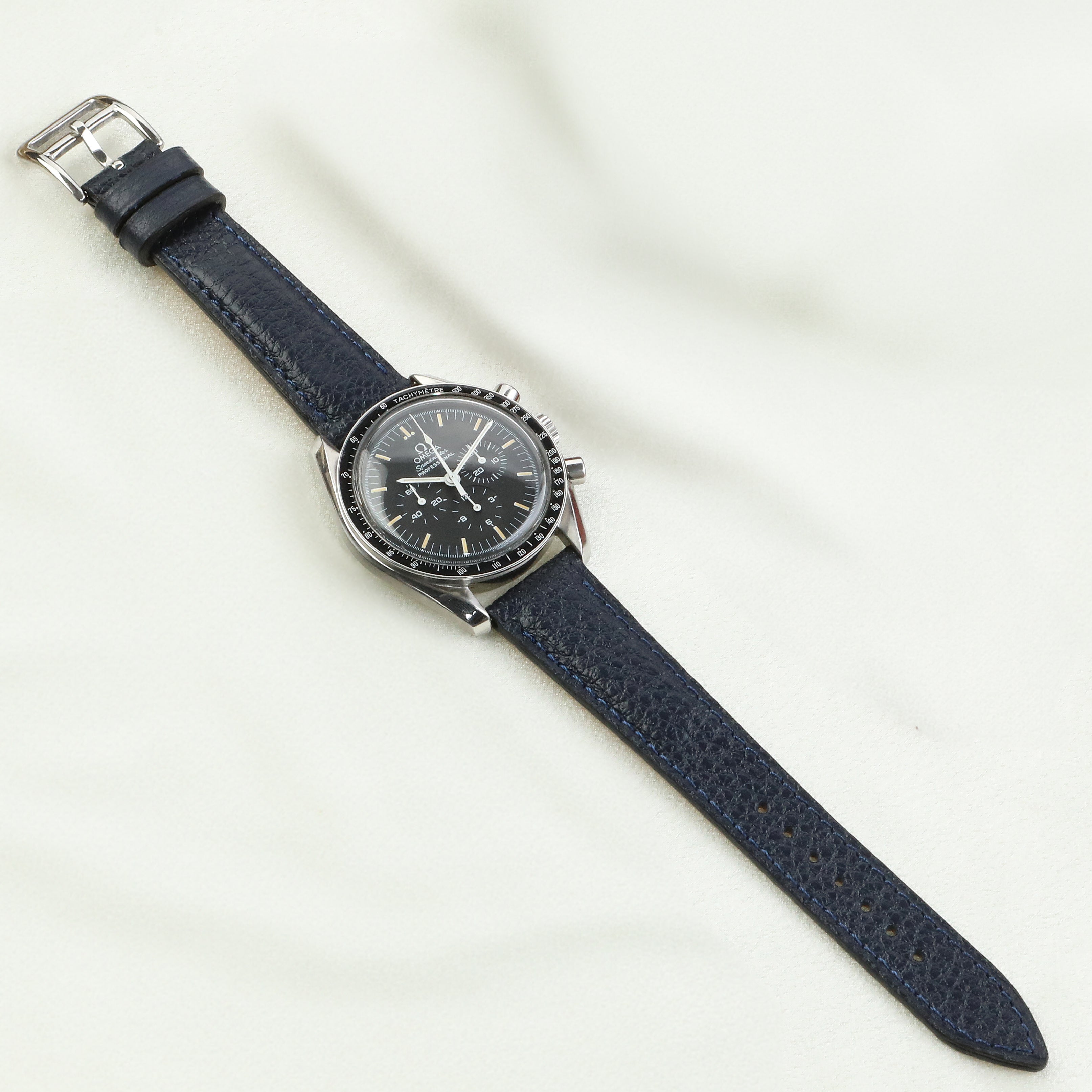 Embossed Leather Strap - D. Blue